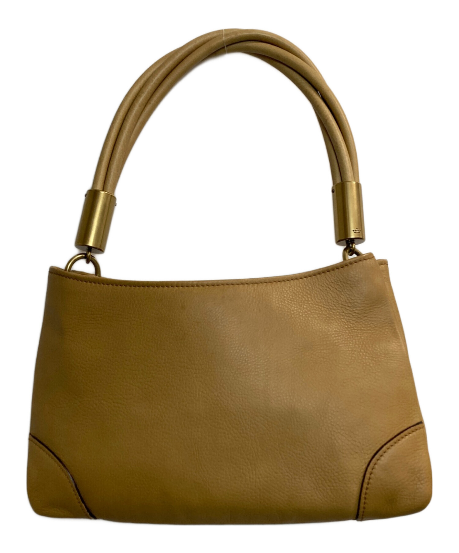 GUCCI ベージュ レザー ショルダーバッグ GUCCI ホースビット 