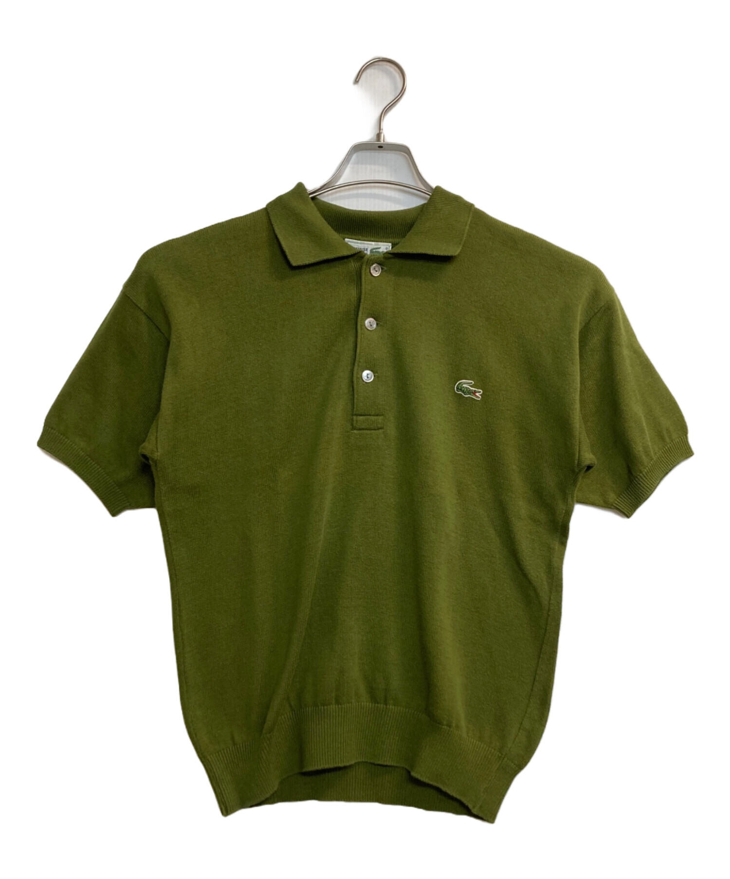 中古・古着通販】LACOSTE (ラコステ) ニットポロシャツ グリーン