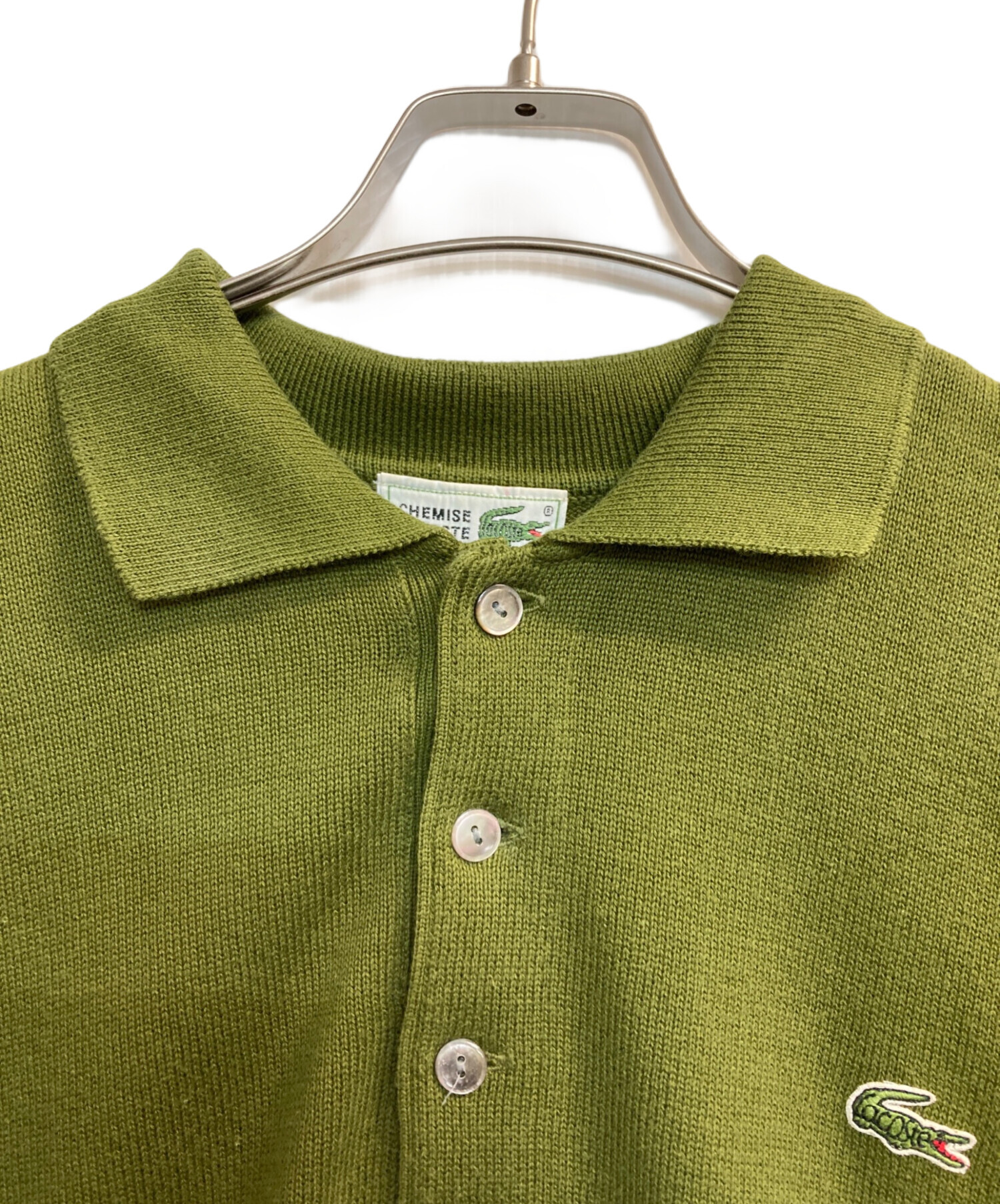 中古・古着通販】LACOSTE (ラコステ) ニットポロシャツ グリーン