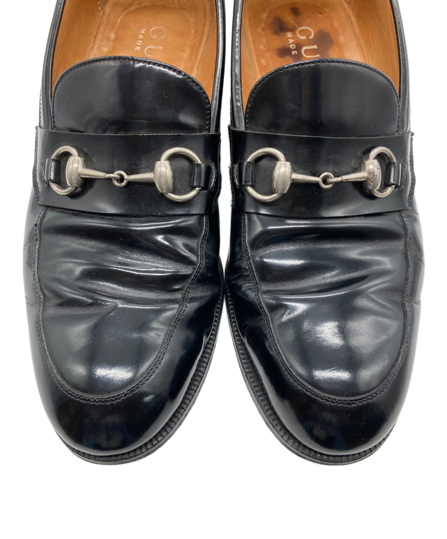 中古・古着通販】GUCCI (グッチ) ホースビットローファー ブラック