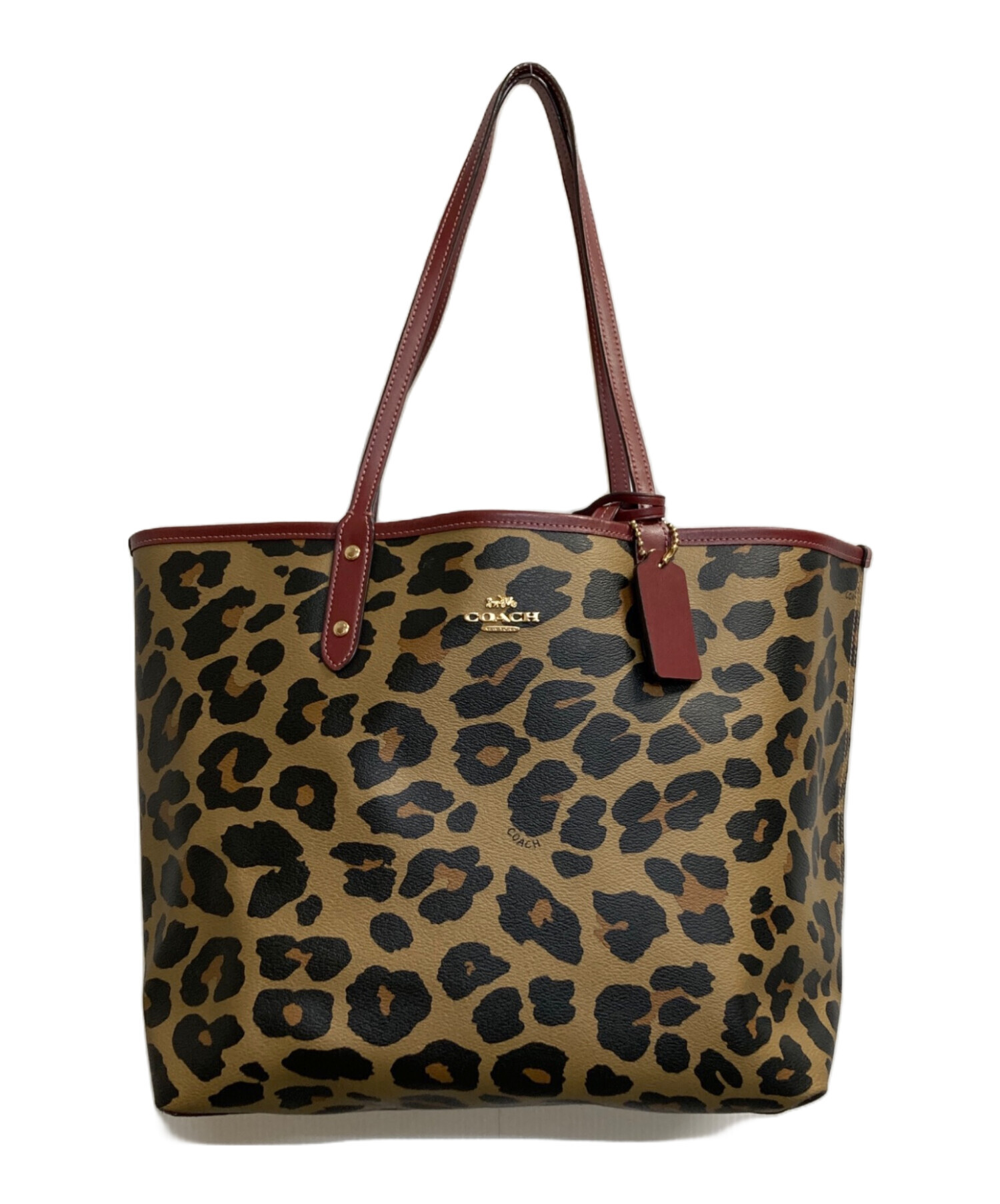 コーチ　レオパード　バッグ　美品　お値下げ中 中古・古着通販】COACH (コーチ) PVC レオパード柄 プリント