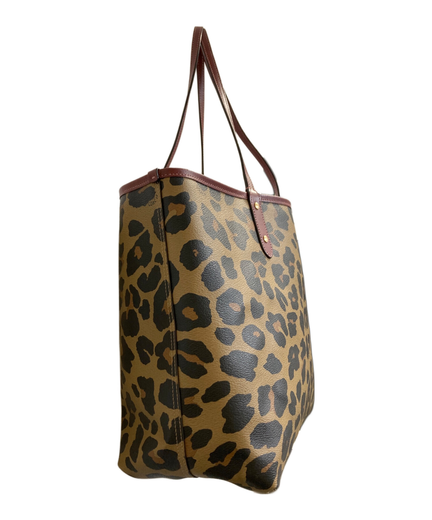 COACHレオパード柄バッグ 新品未使用品 中古・古着通販】COACH (コーチ) PVC レオパード柄 プリント