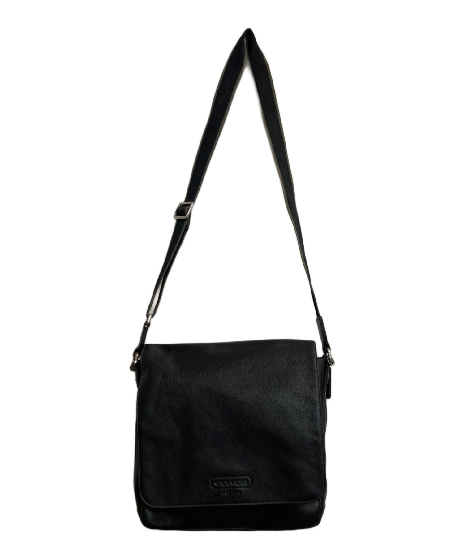 中古　コーチ　レザーショルダーバッグ 中古・古着通販】COACH (コーチ) レザーフラップショルダーバッグ