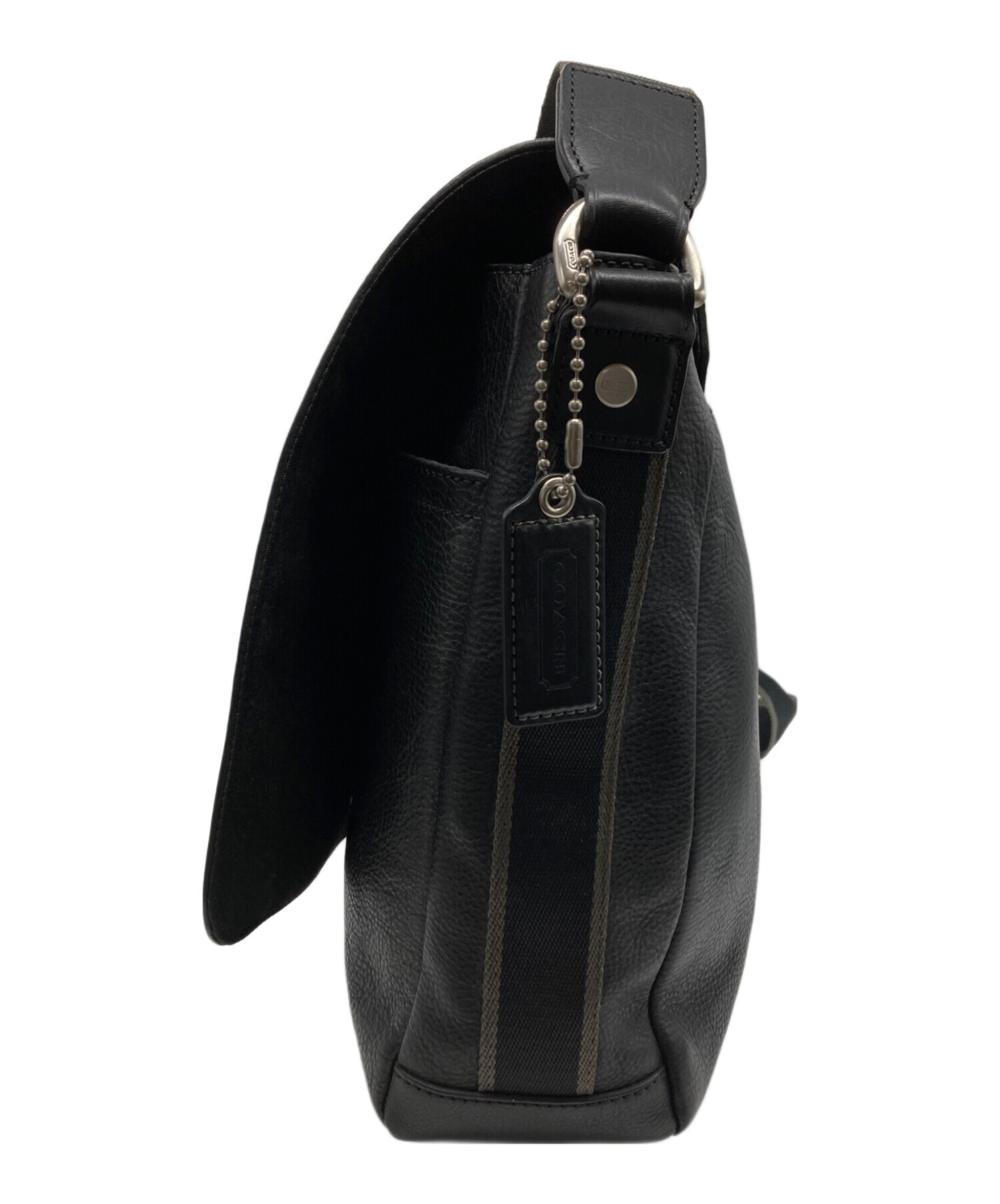 中古・古着通販】COACH (コーチ) レザーフラップショルダーバッグ