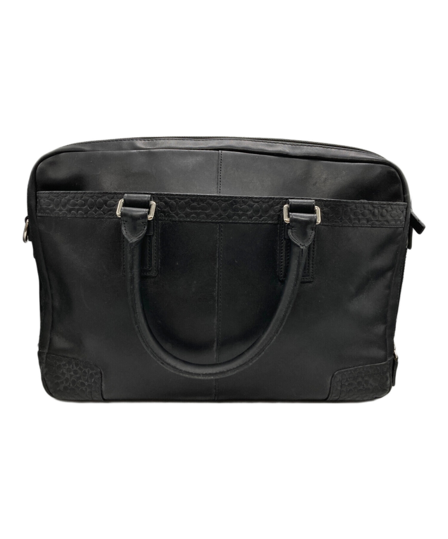 【人気商品中古】COACH ブラック レザー ビジネスバッグ 中古・古着通販】COACH (コーチ) レザービジネスバッグ｜ブランド