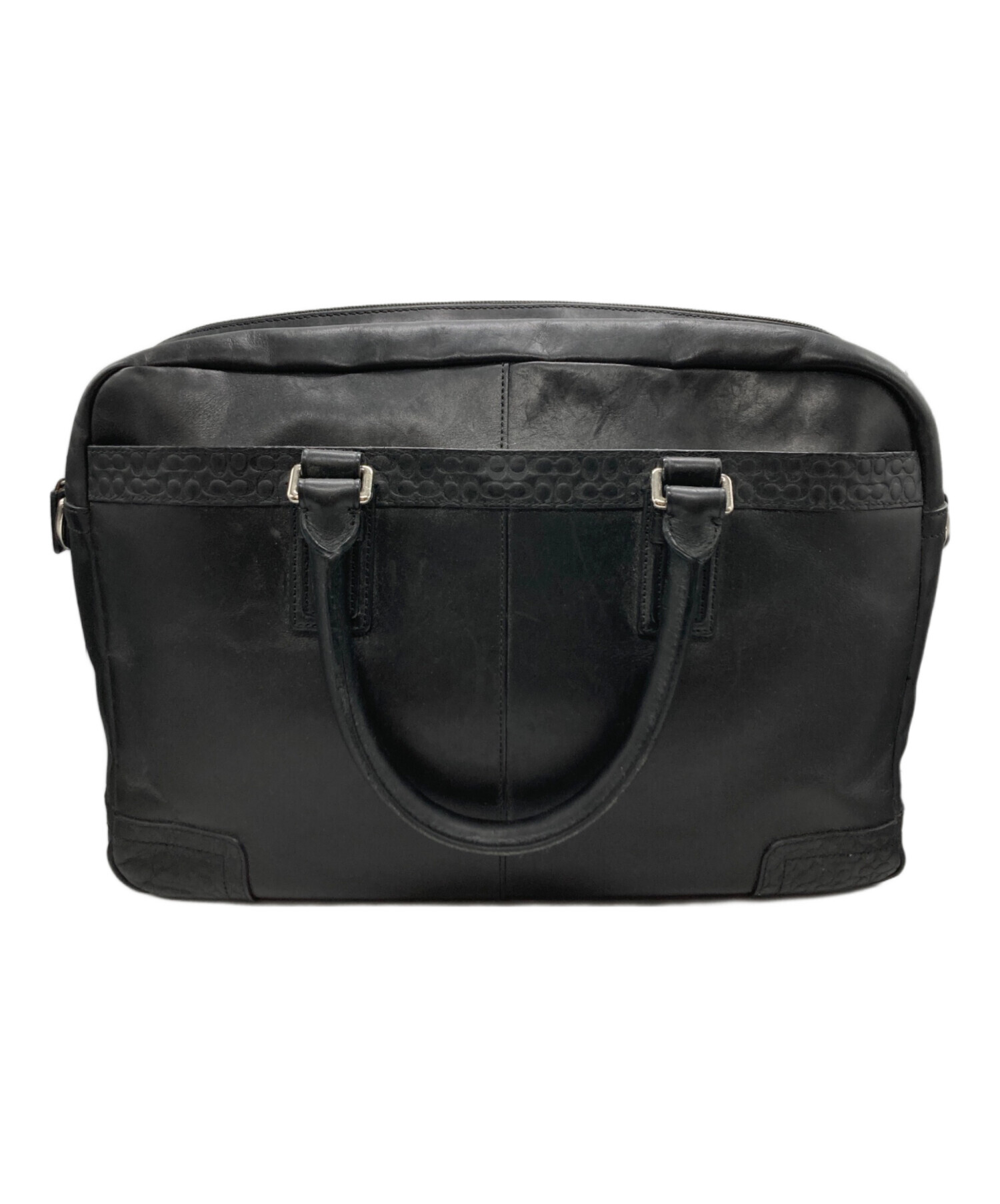 COACH ブラック レザー ビジネスバッグ 中古・古着通販】COACH (コーチ) レザービジネスバッグ｜ブランド
