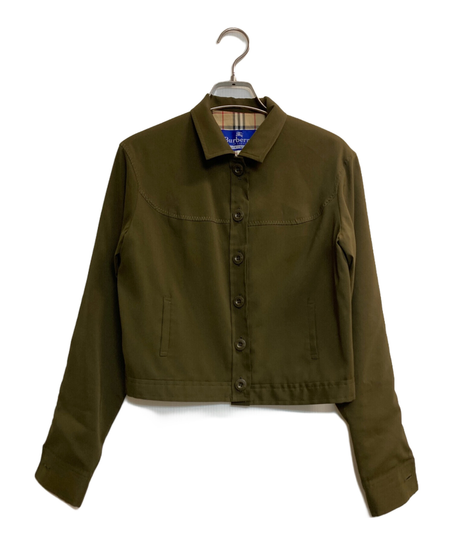 BURBERRY ブルーレーベル ミリタリージャケット 36 カーキ 中古・古着通販】BURBERRY BLUE LABEL (バーバリー ブルー レーベル