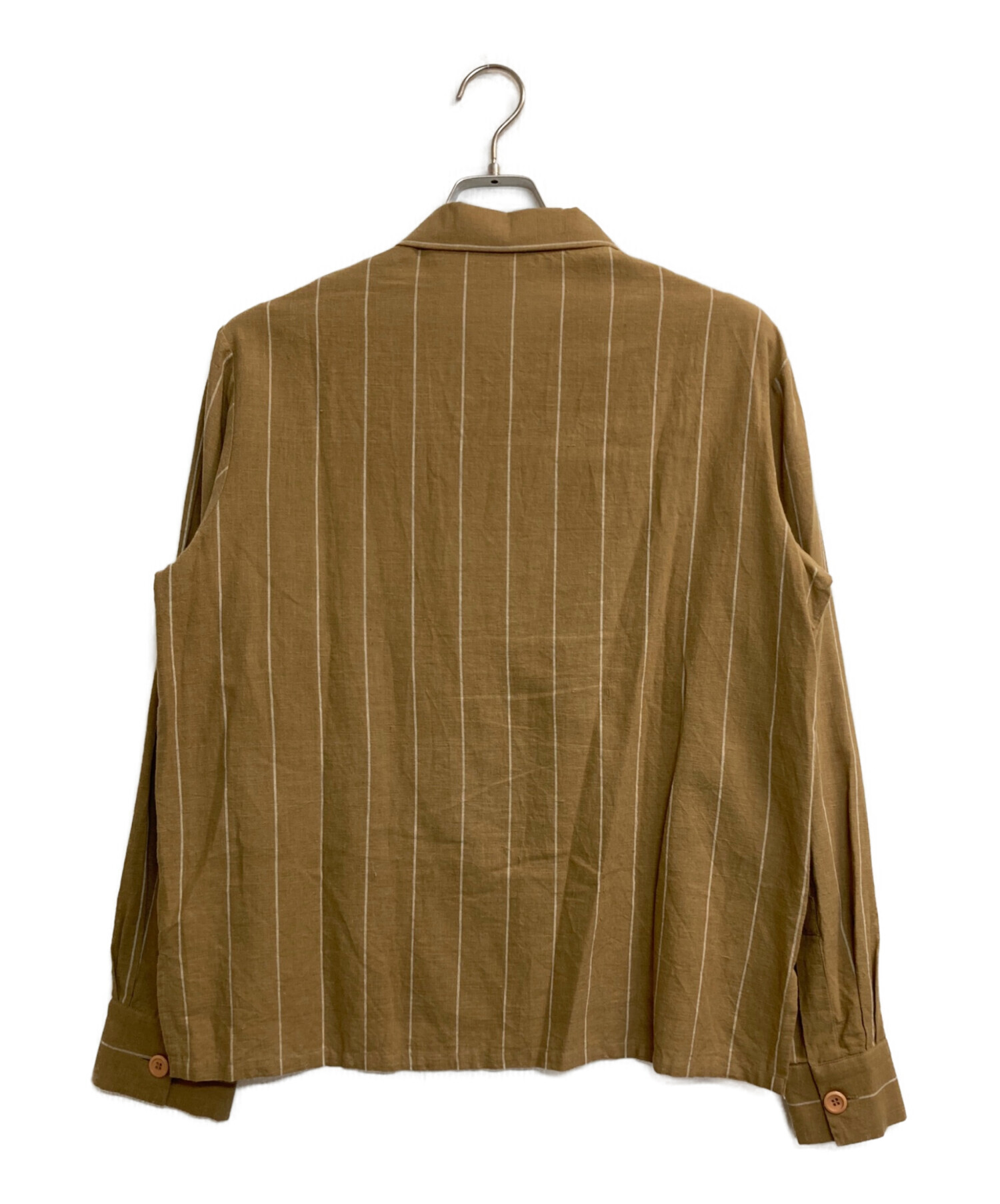 中古・古着通販】SEEALL (シーオール) cotton stripe shirts ブラウン 