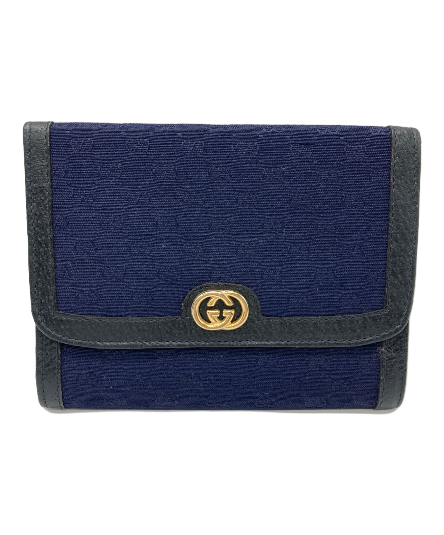 中古・古着通販】GUCCI (グッチ) コンパクトウォレット ネイビー 