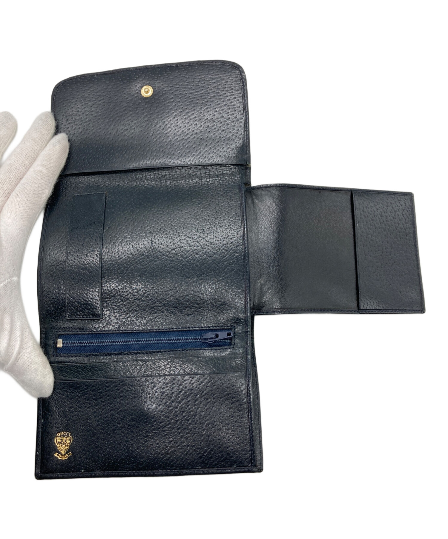 中古・古着通販】GUCCI (グッチ) コンパクトウォレット ネイビー 