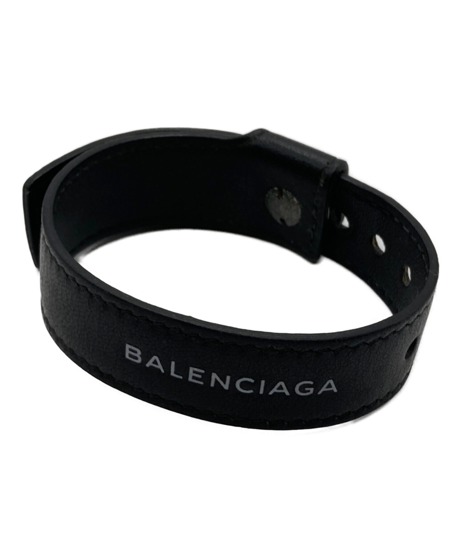 中古・古着通販】BALENCIAGA (バレンシアガ) レザーロゴブレスレット