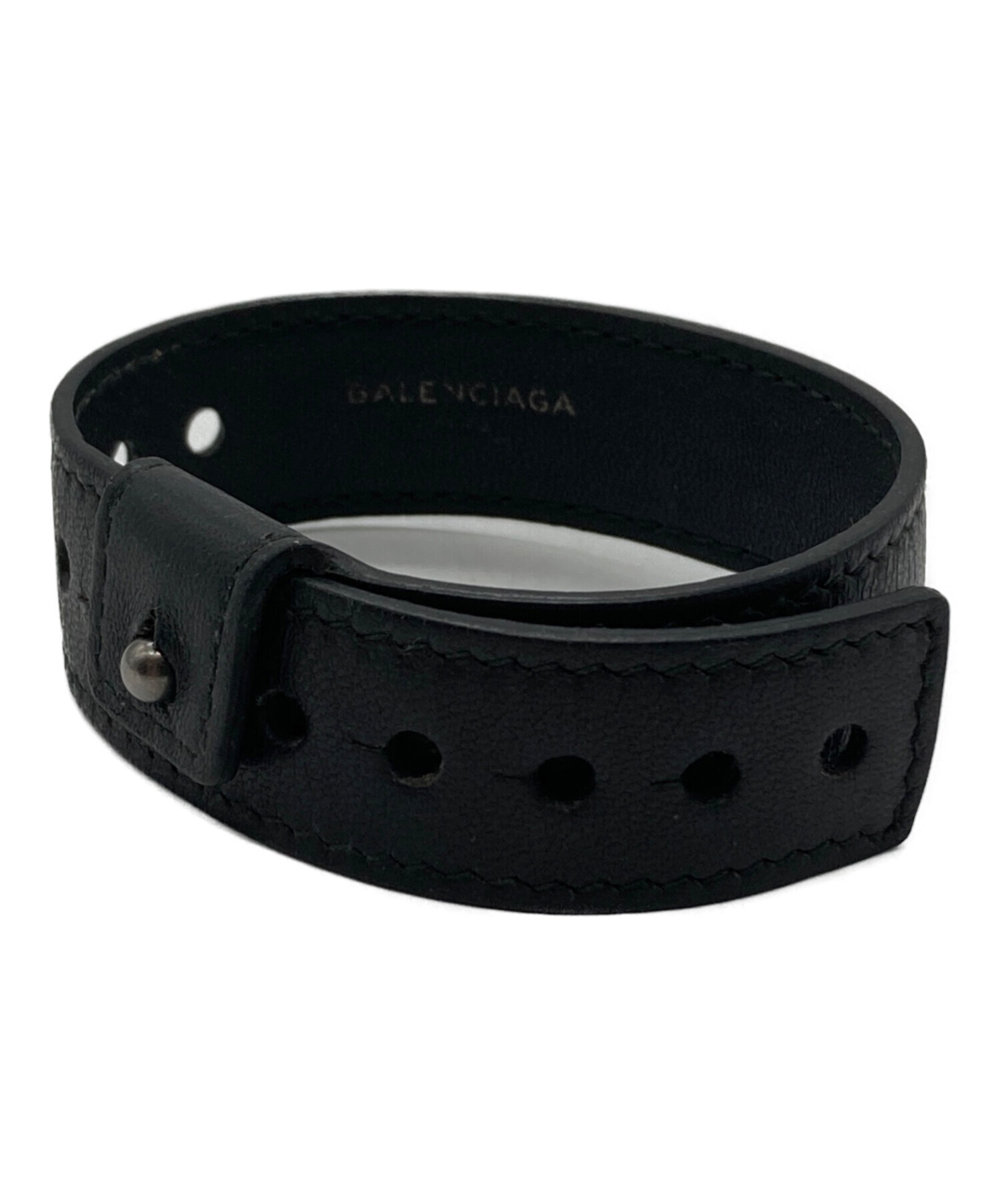 中古・古着通販】BALENCIAGA (バレンシアガ) レザーロゴブレスレット