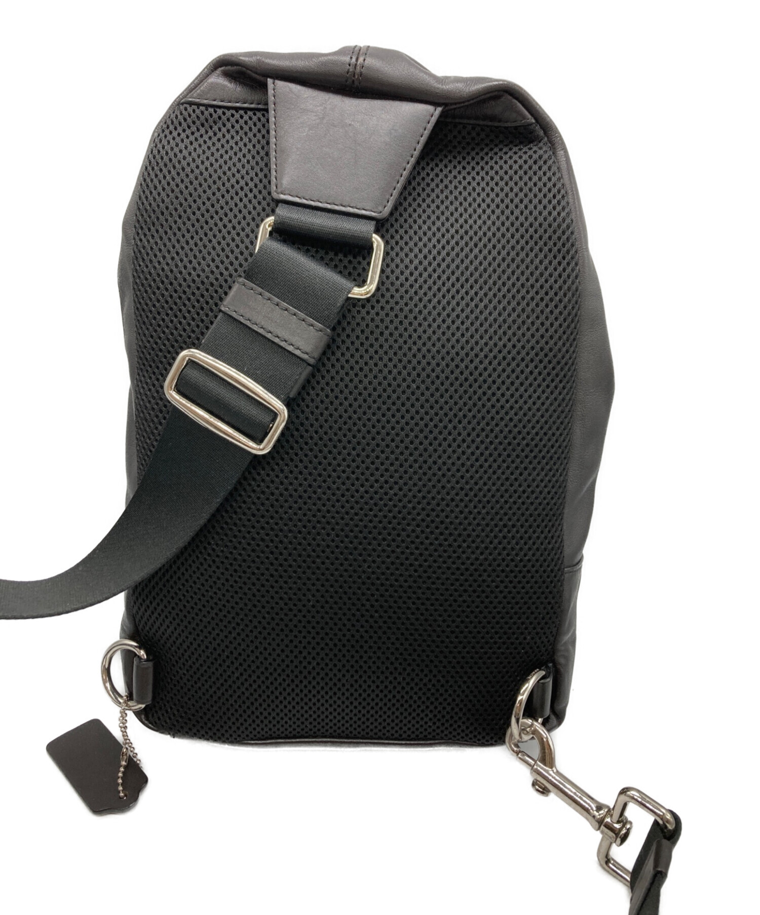 40【未使用級】COACH ボディバッグ 中古・古着通販】COACH (コーチ) ボディーバッグ ブラック×ブラウン