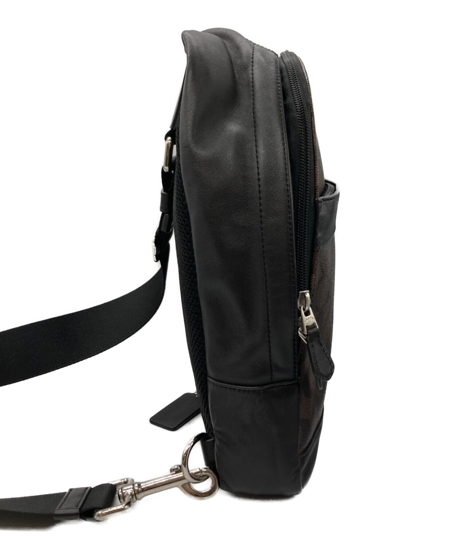 中古・古着通販】COACH (コーチ) ボディーバッグ ブラック×ブラウン
