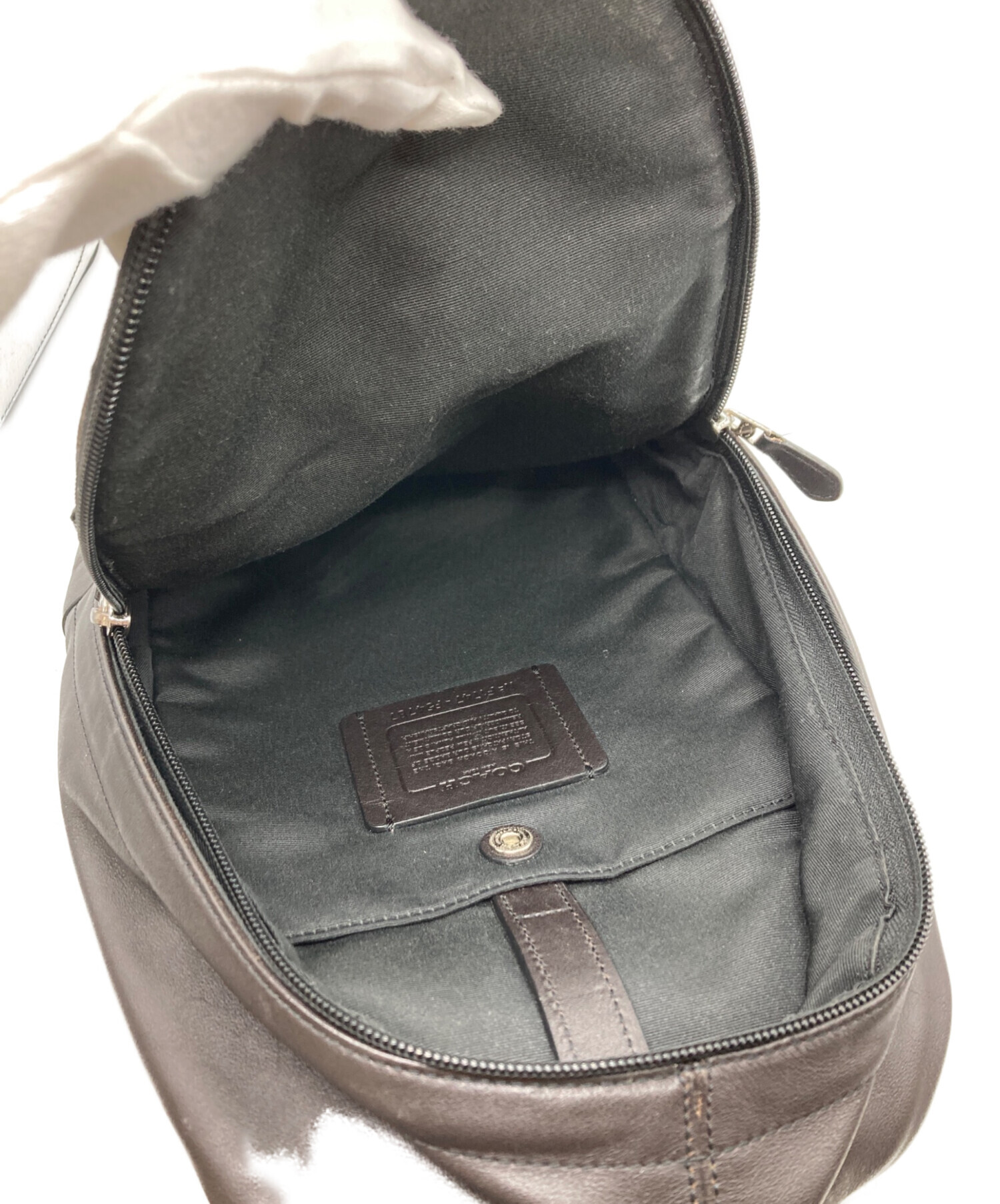 中古・古着通販】COACH (コーチ) ボディーバッグ ブラック×ブラウン