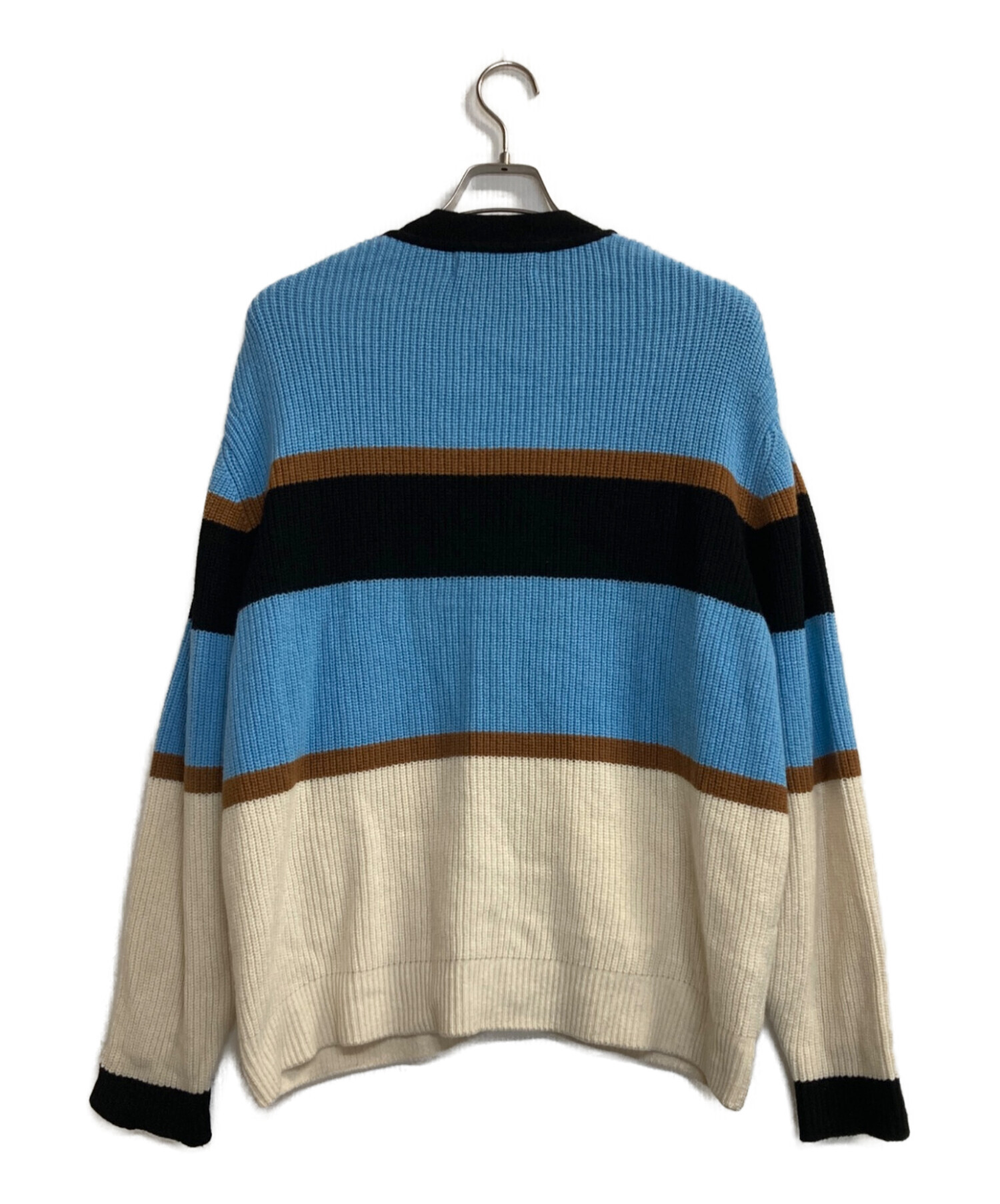 【CULLNI/クルニ】クルーネックカーディガン 中古・古着通販】CULLNI (クルニ) EX.COLOR BORDER CARDIGAN サックス