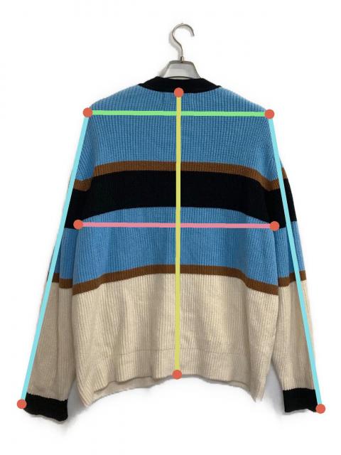 中古・古着通販】CULLNI (クルニ) EX.COLOR BORDER CARDIGAN サックス