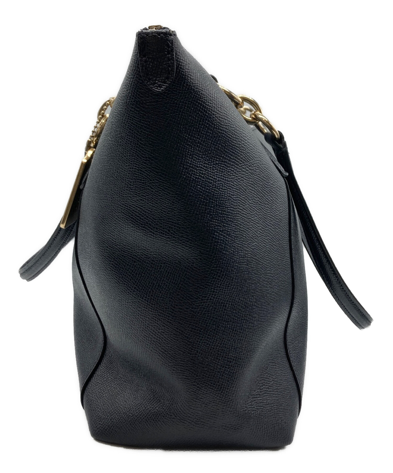 中古・古着通販】COACH (コーチ) レザートートバッグ ネイビー