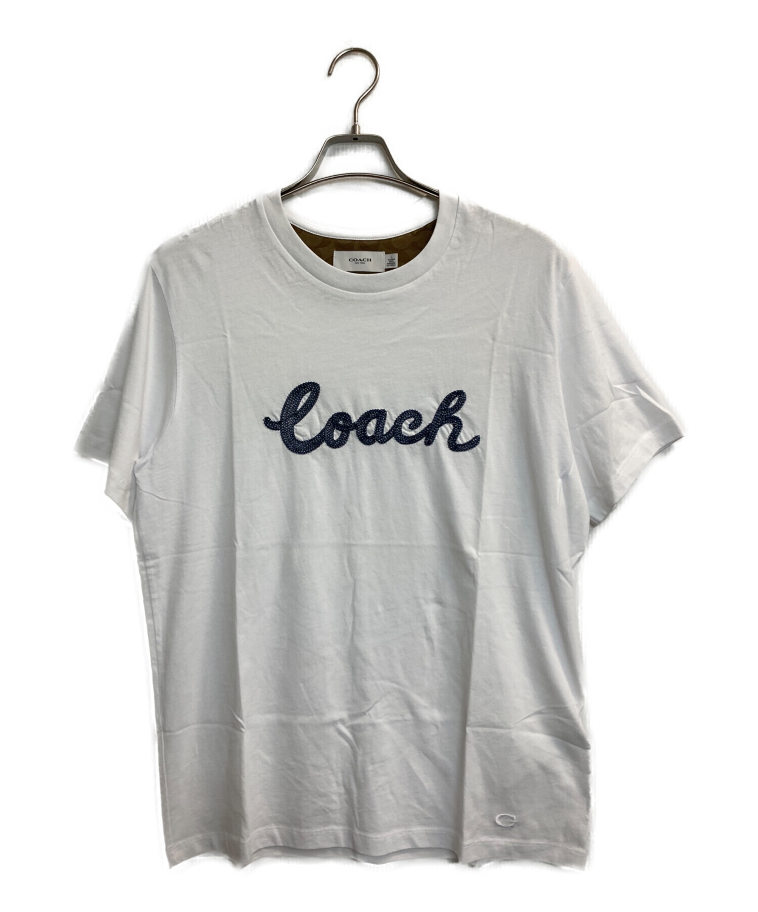 中古・古着通販】COACH (コーチ) ロゴ刺繍Tシャツ ホワイト サイズ:L