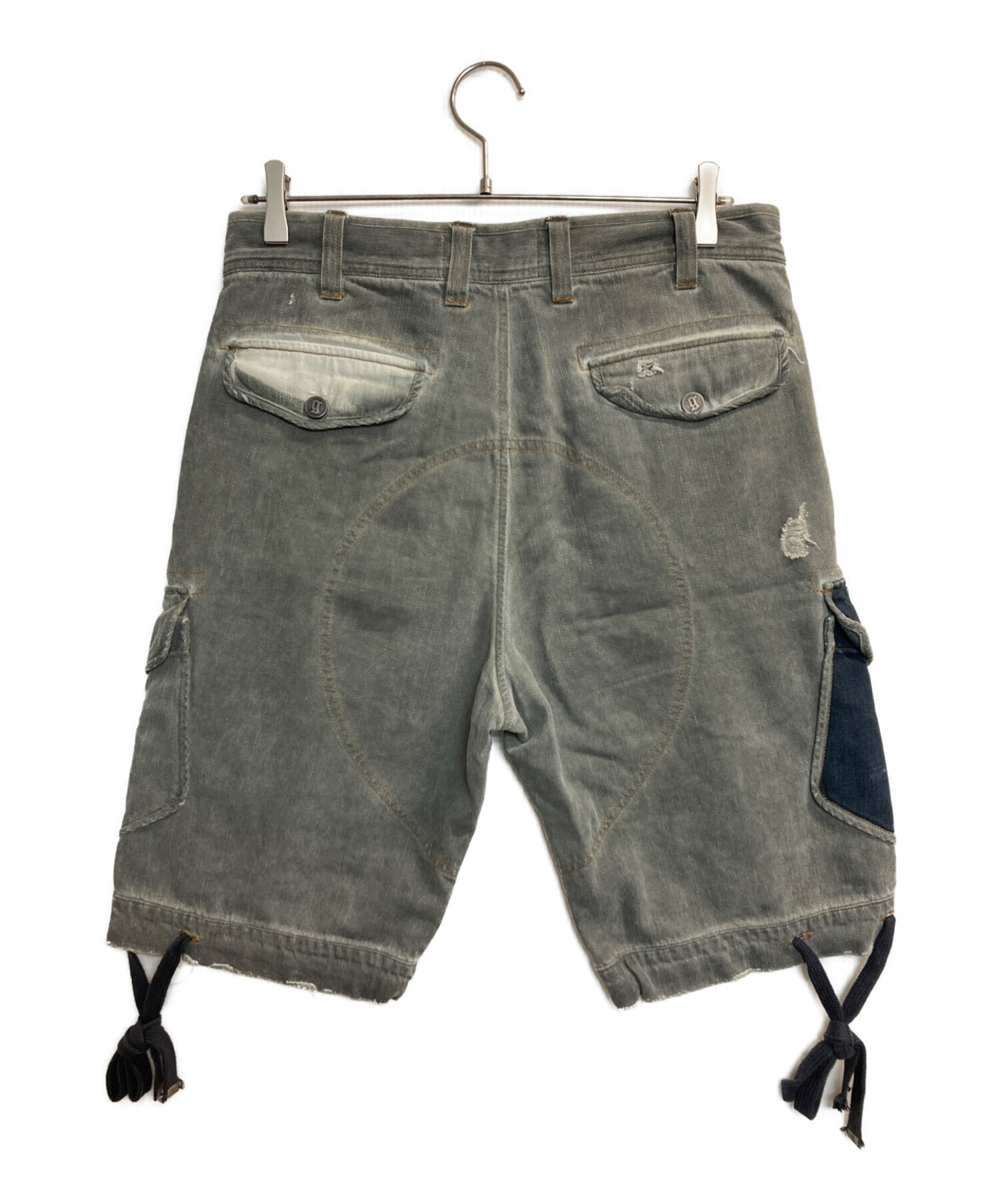 中古・古着通販】GALLIANO (ガリアーノ) ダメージデニムハーフパンツ 
