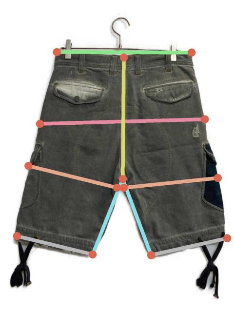 中古・古着通販】GALLIANO (ガリアーノ) ダメージデニムハーフパンツ