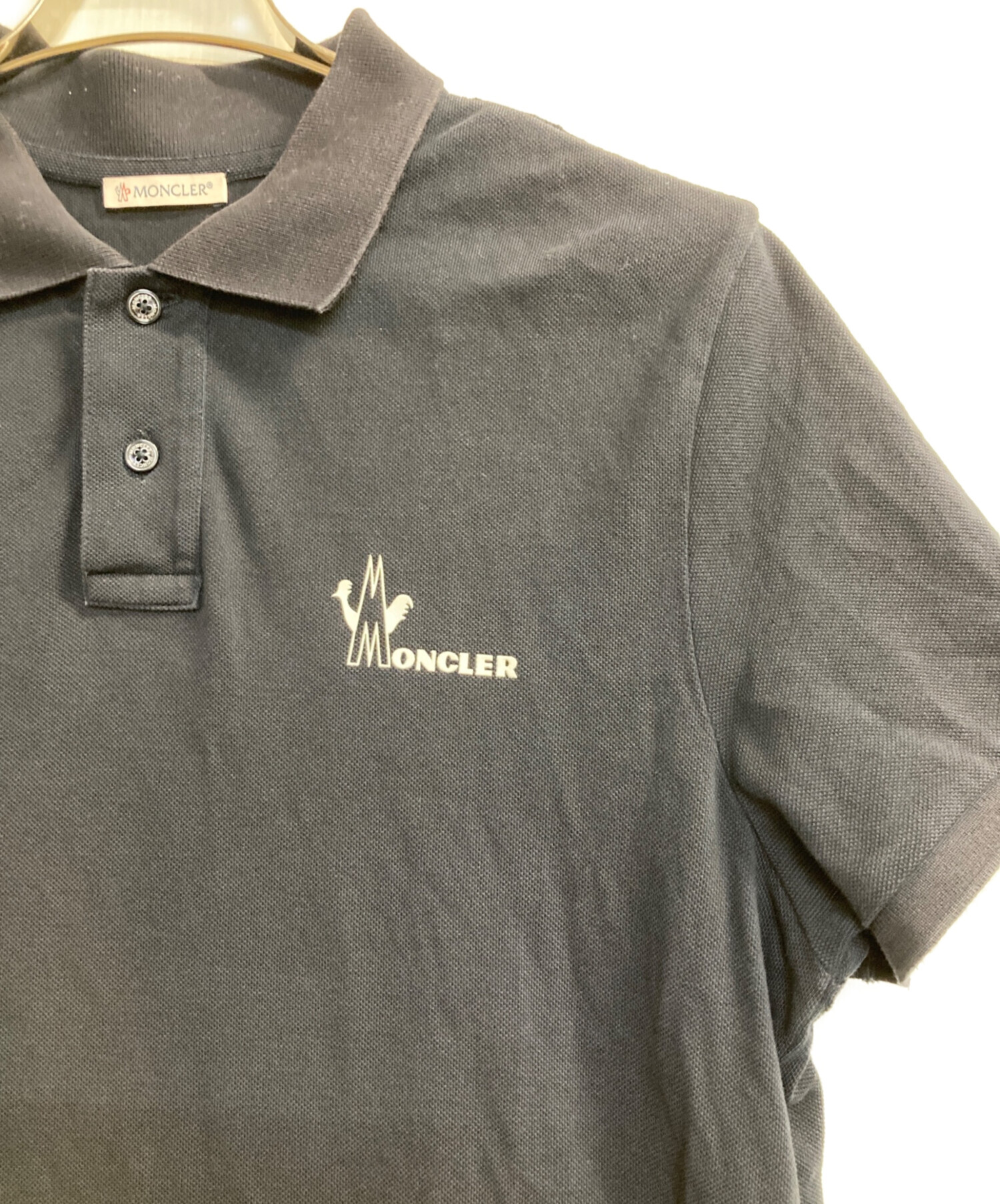 MONCLER 長袖ポロシャツ ネイビー ストライプ襟『週末二日間限定セール』 中古・古着通販】MONCLER (モンクレール) ポロシャツ ネイビー サイズ