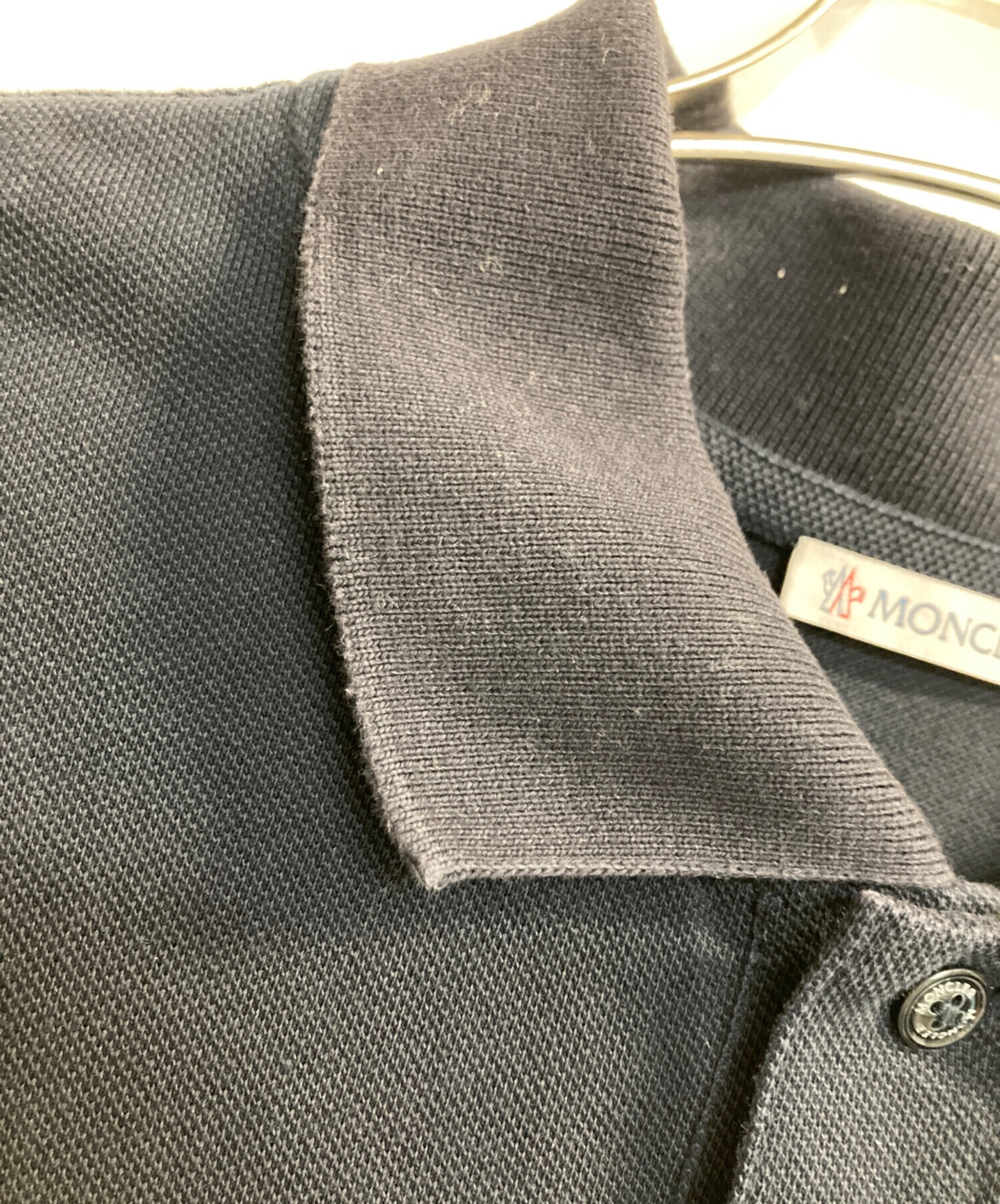 中古・古着通販】MONCLER (モンクレール) ポロシャツ ネイビー サイズ