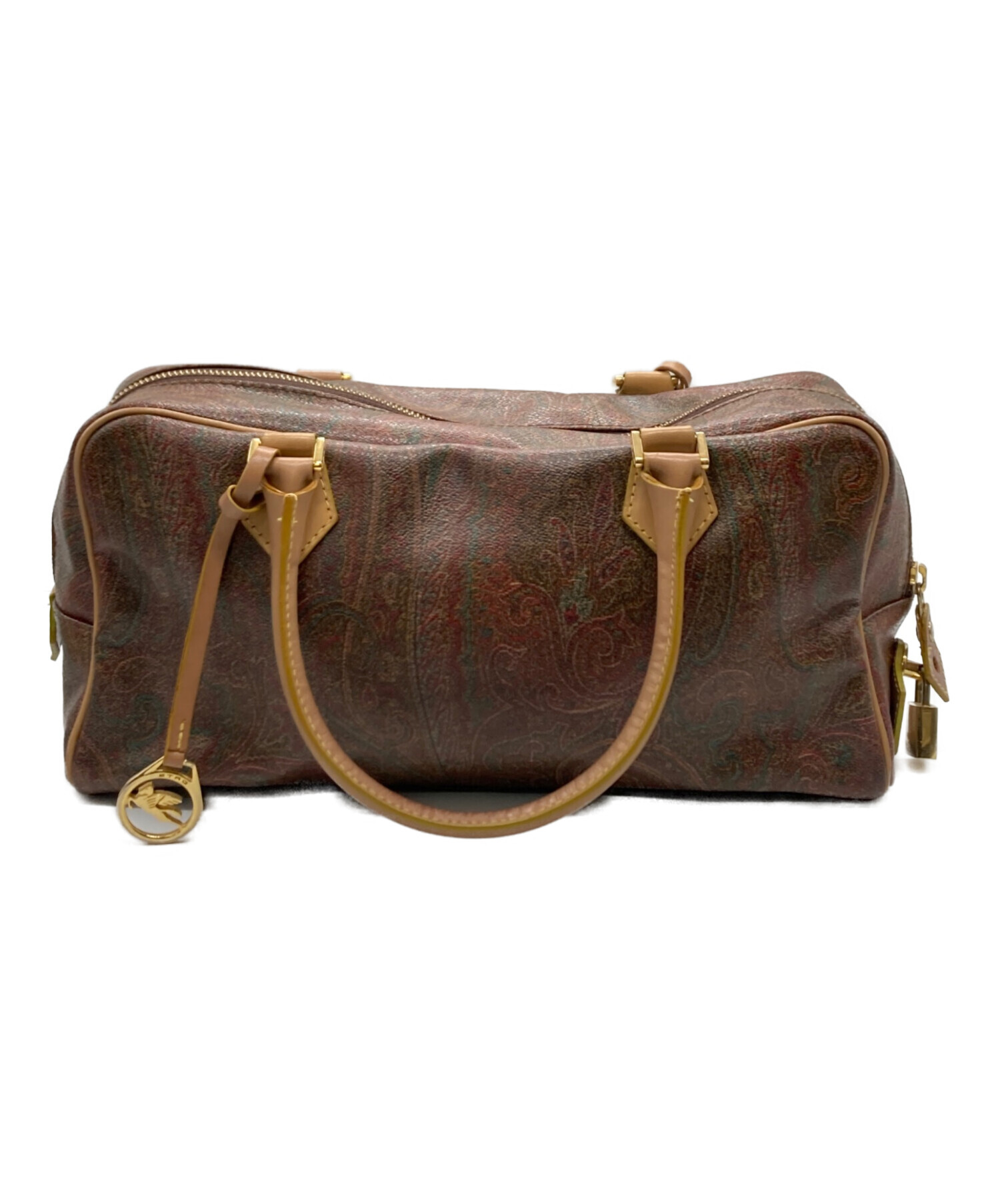 エトロ　Etro　ボルドー 合成皮革 ハンドバッグ 中古・古着通販】ETRO (エトロ) ペイズリー柄ハンドバッグ ボルドー