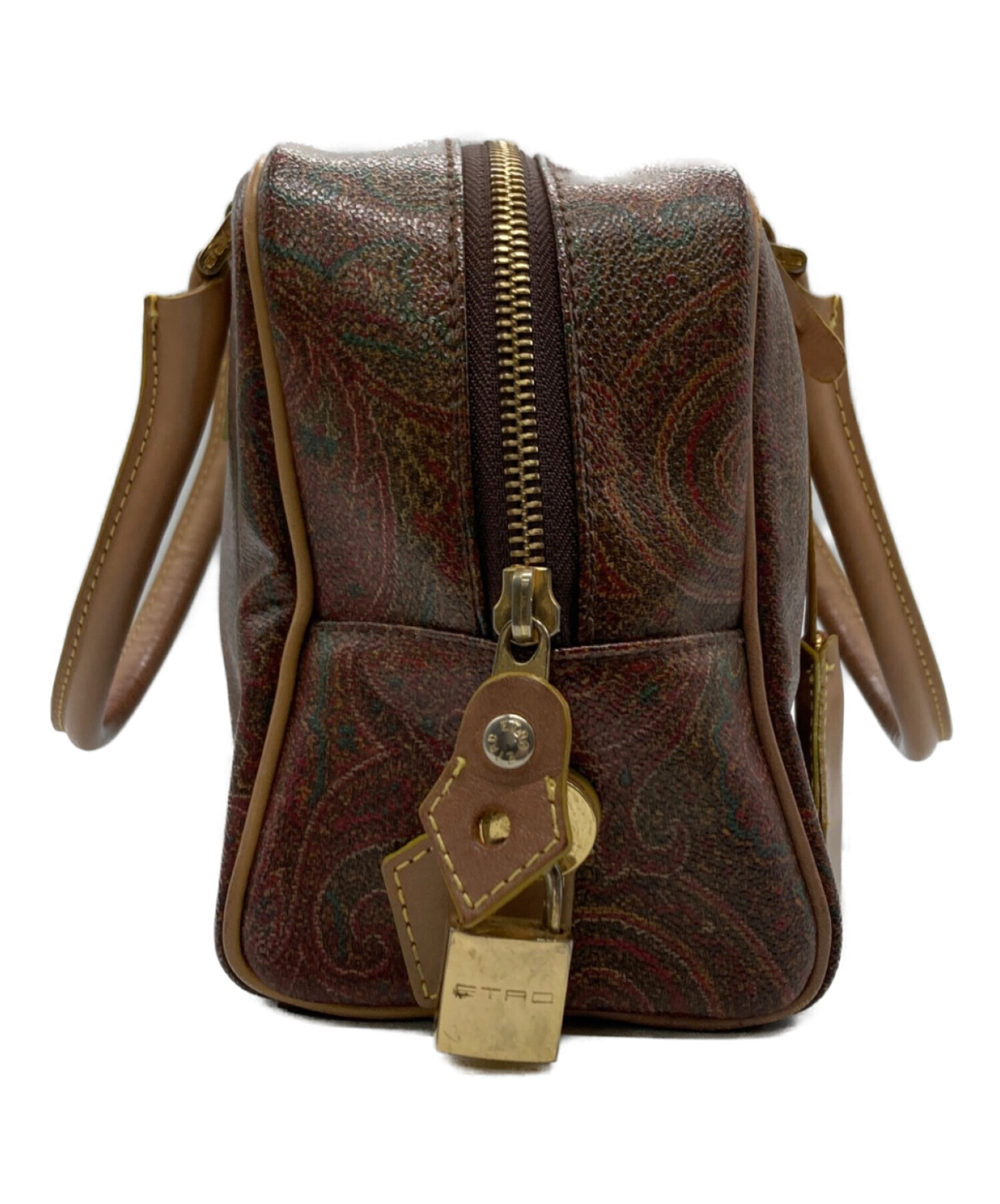 エトロ　Etro　ボルドー 合成皮革 ハンドバッグ 中古・古着通販】ETRO (エトロ) ペイズリー柄ハンドバッグ ボルドー