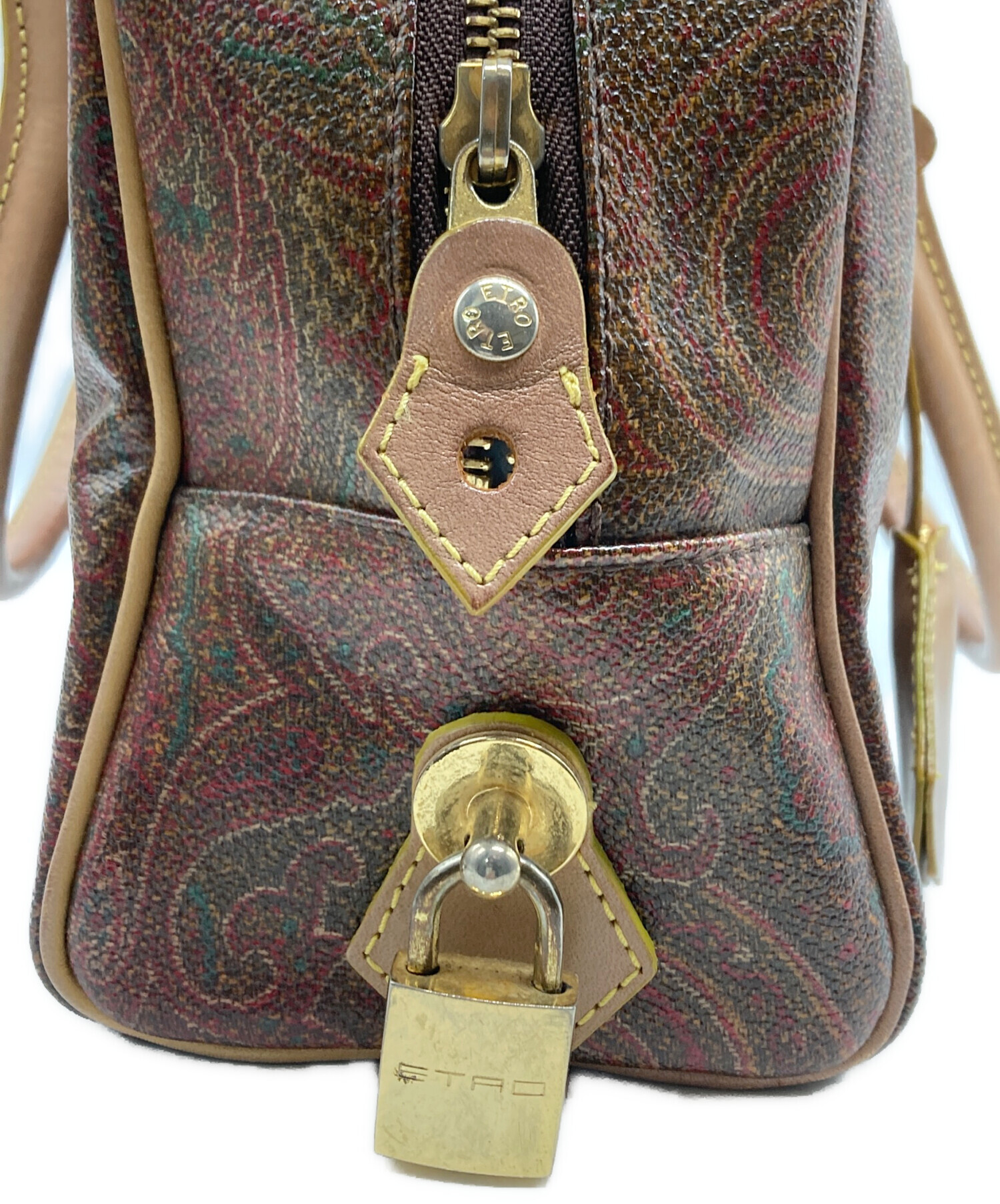 中古・古着通販】ETRO (エトロ) ペイズリー柄ハンドバッグ ボルドー