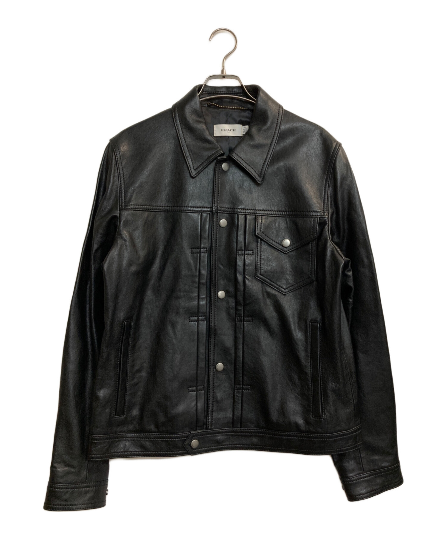 coachコーチ ラムレザージャケッ ト ブラック 中古・古着通販】COACH (コーチ) 1st typeラムレザートラッカー