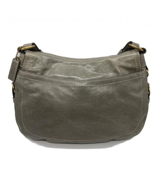中古・古着通販】COACH (コーチ) レザーワンショルダーバッグ グレー