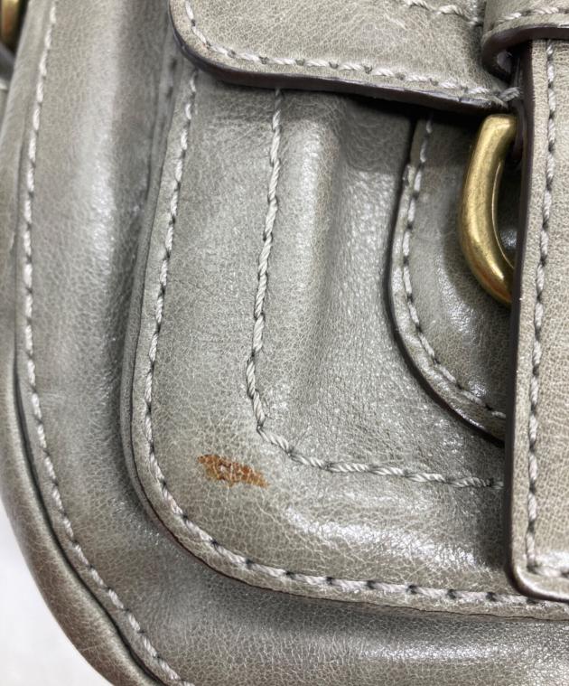 中古・古着通販】COACH (コーチ) レザーワンショルダーバッグ グレー