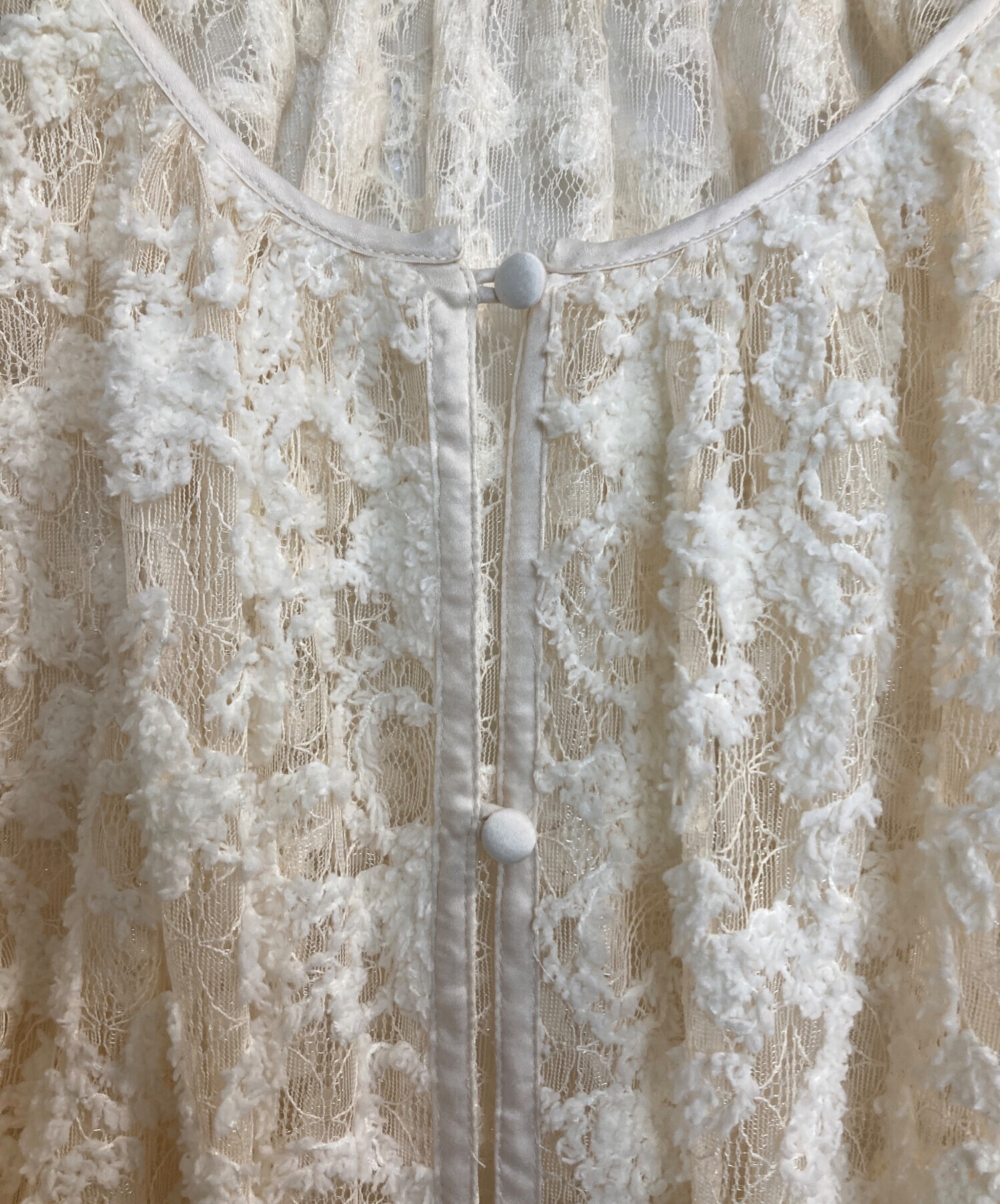 中古・古着通販】AMERI (アメリ) BRUSHED LACE VOLUME BLOUSE 