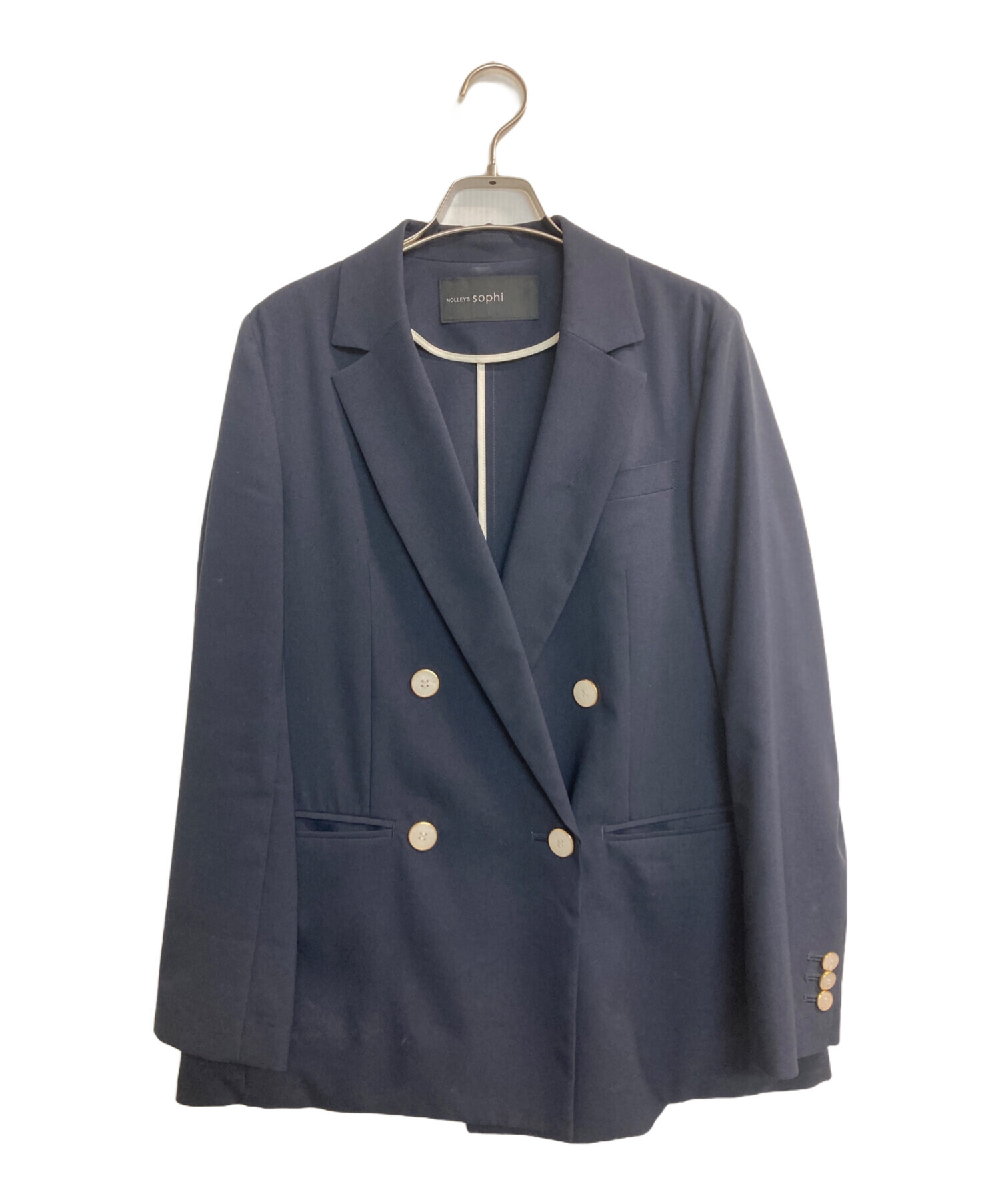 【美品】NOLLEY'S ノーリーズソフィーダブルブレストジャケット 紺ブレ 中古・古着通販】NOLLEY'S sophi (ノーリーズソフィー) ダブルブレザー
