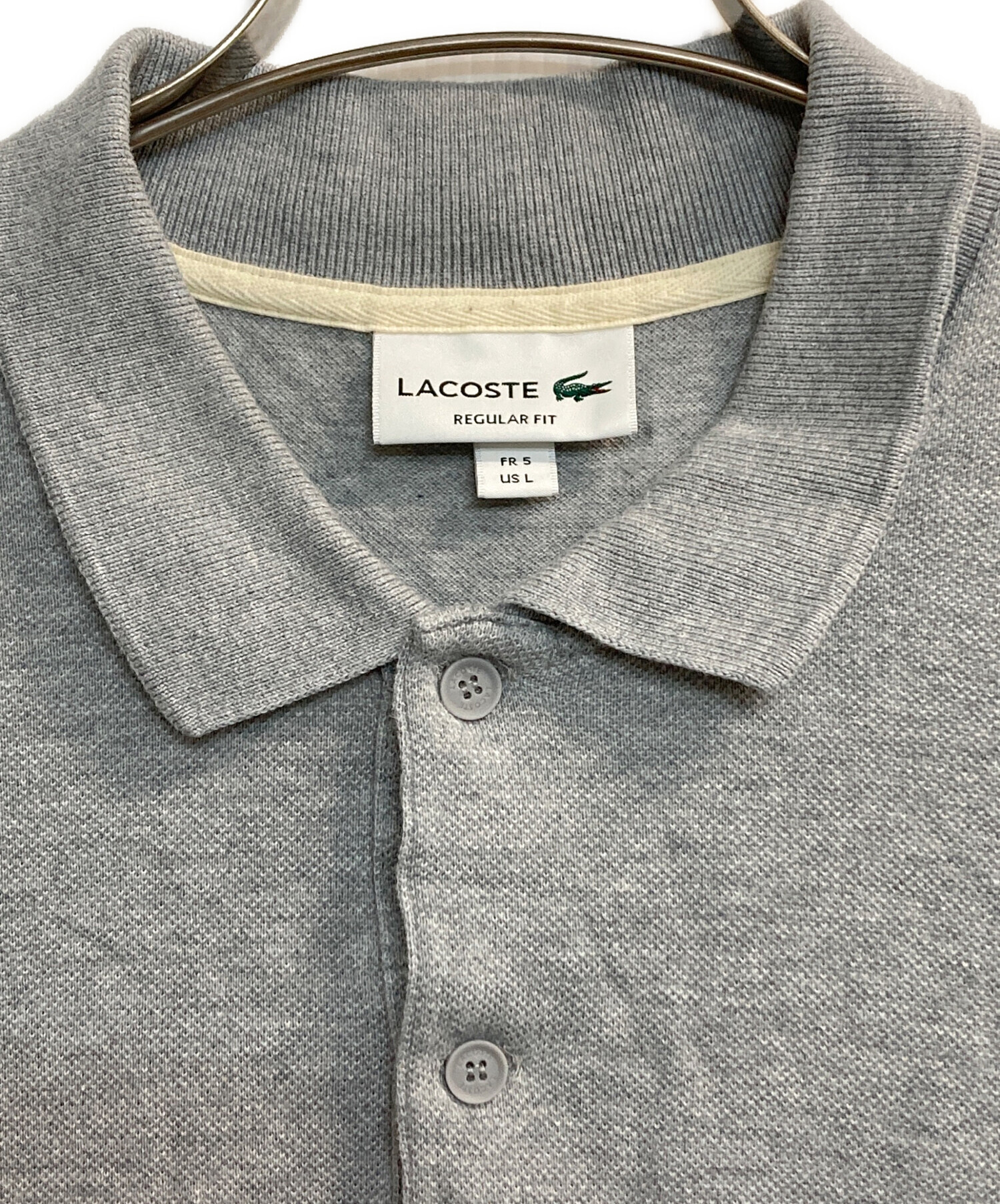 中古・古着通販】LACOSTE (ラコステ) ポロシャツ グレー サイズ:L