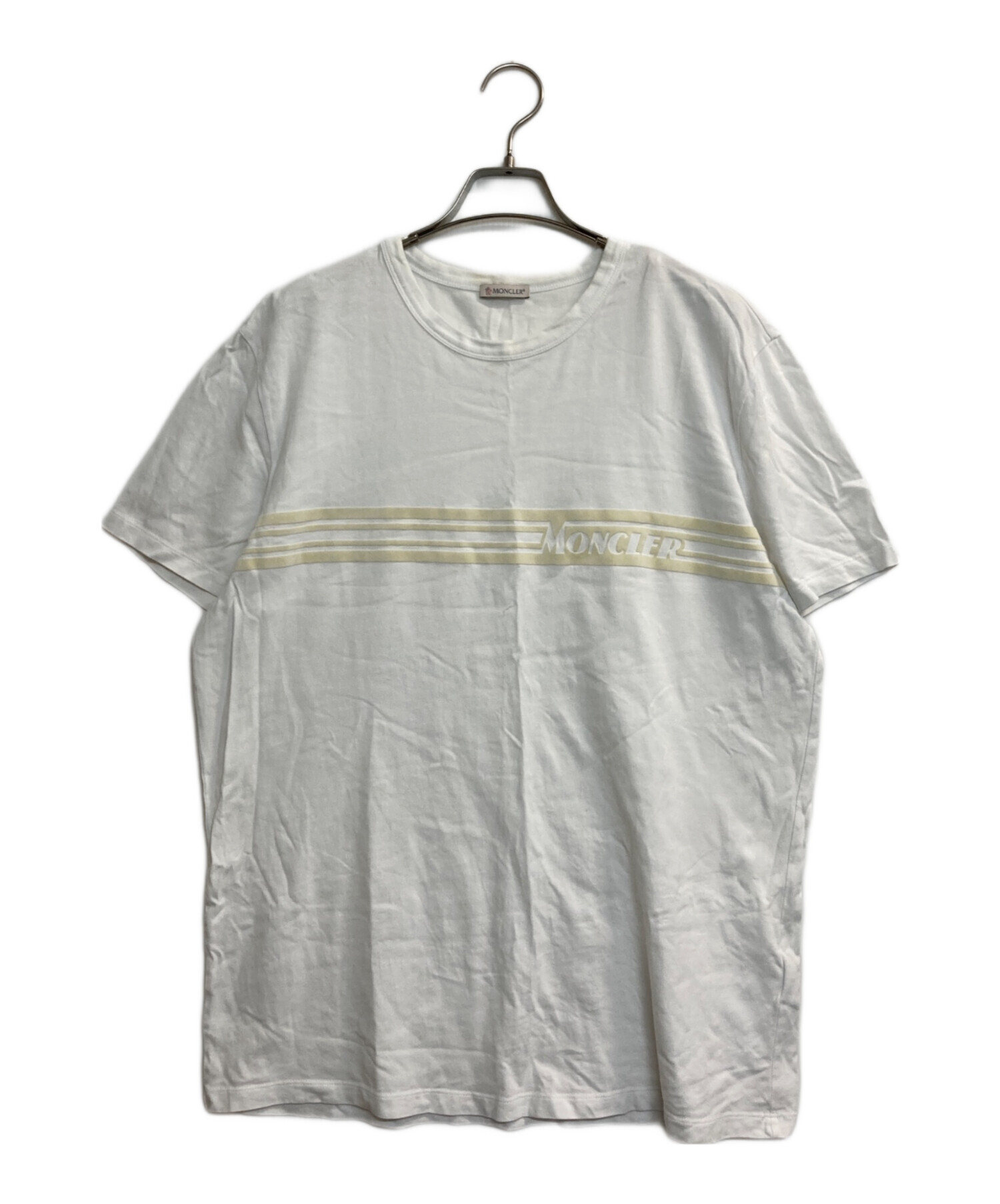 MONCLER ストライプ 半袖Tシャツ ホワイト未使用 中古・古着通販】MONCLER (モンクレール) MAGLIA T-SHIRT ホワイト