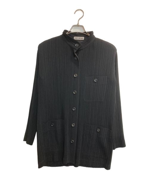 【希少】ISSEY MIYAKE プリーツロングジャケット 90s日本製 中古・古着通販】ISSEY MIYAKE (イッセイミヤケ) 90s バンドカラー