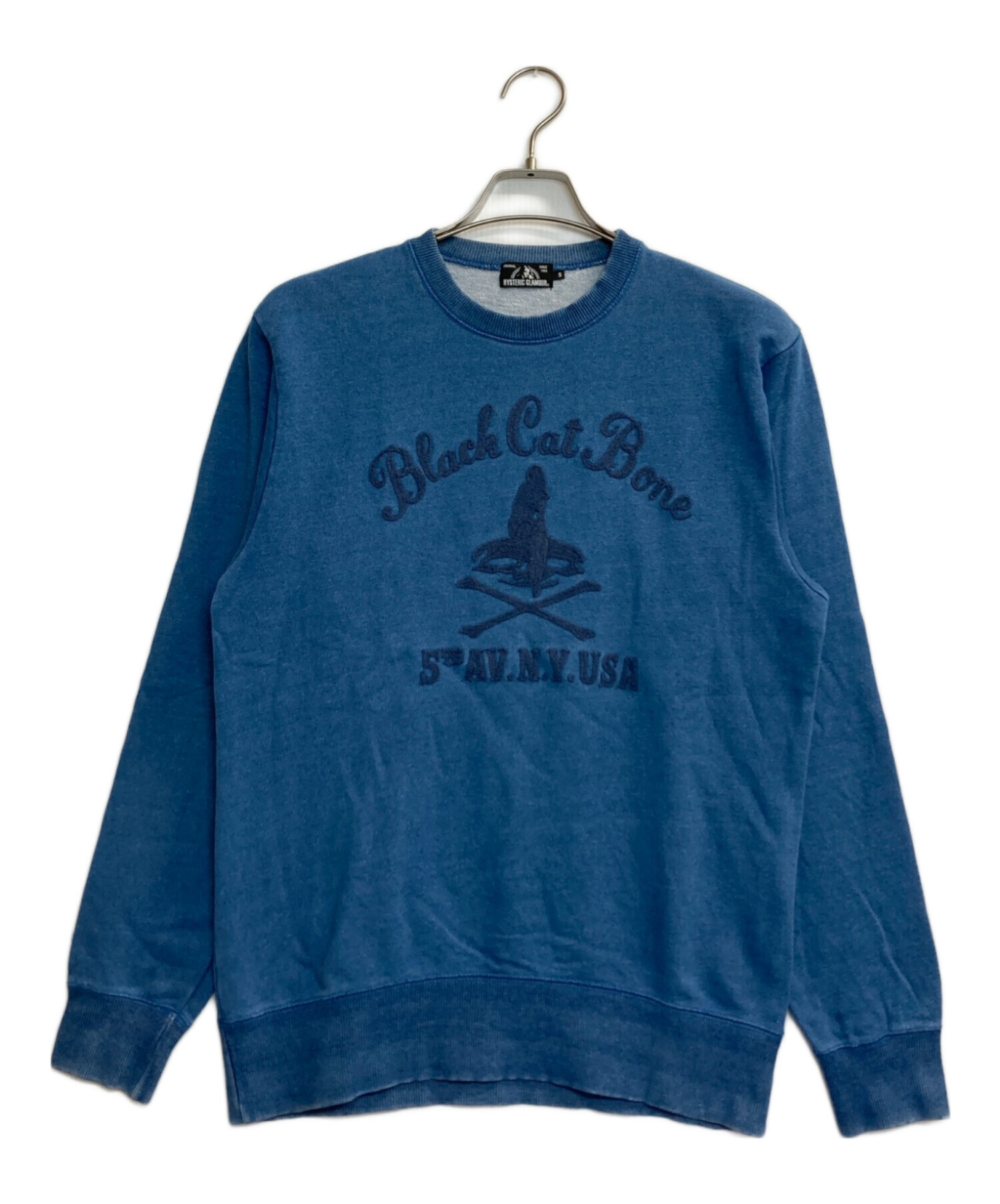 【加古川店】 中古 HYSTERIC GLAMOUR | ヒステリックグラマー スウェット 02173CS05 ネイビー サイズ：S 【104】 中古・古着通販】Hysteric Glamour (ヒステリックグラマー) BLACK CAT
