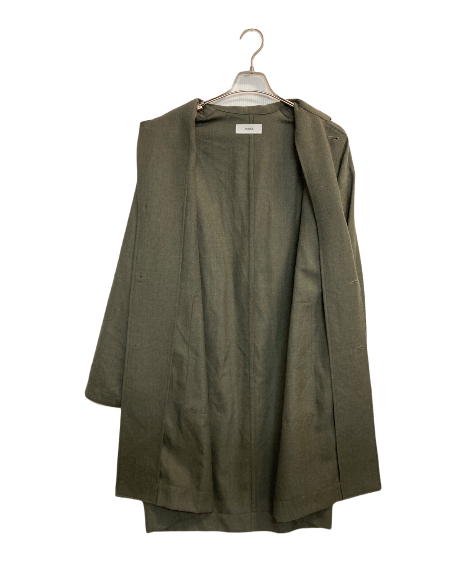 中古・古着通販】MARKA (マーカ) SHIRT COAT WOOL SOFT SERGE ブラウン