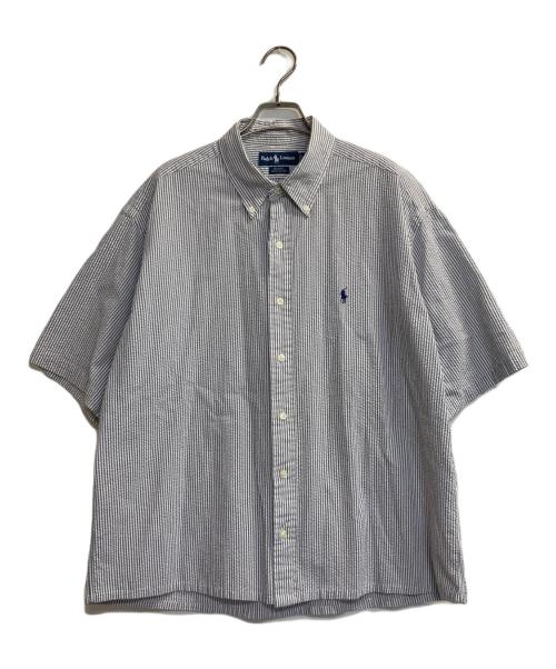 21SS現行QR大きいサイズXLポロラルフローレンシアサッカーシャツ半袖ホワイト 中古・古着通販】POLO RALPH LAUREN (ポロ・ラルフローレン) シア