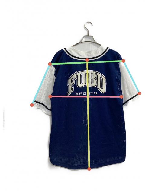 中古・古着通販】FUBU (フブ) ゲームシャツ ネイビー×ホワイト サイズ