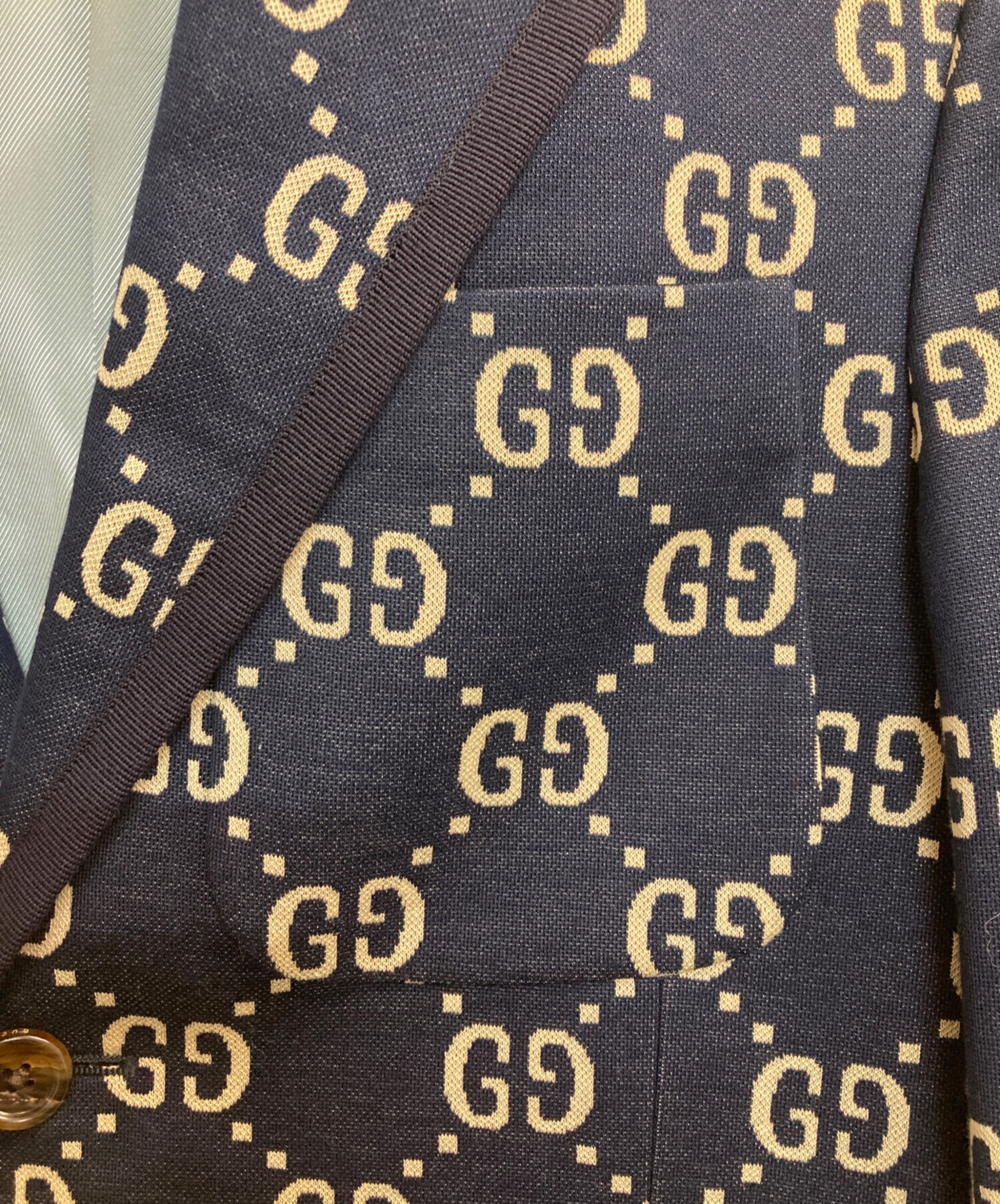 中古・古着通販】GUCCI (グッチ) GGジャカードジャケット ネイビー