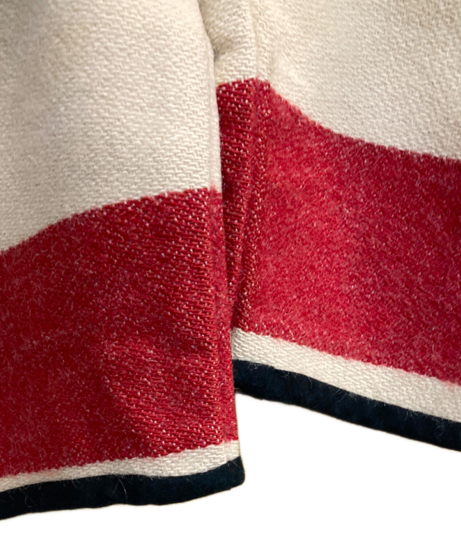 Woolrich ウールコート メルトン 白 緑黄赤 ボーダー USA製 70s Woolrich ウールコート メルトン 白 緑黄赤 ボーダー USA製 70s 70s