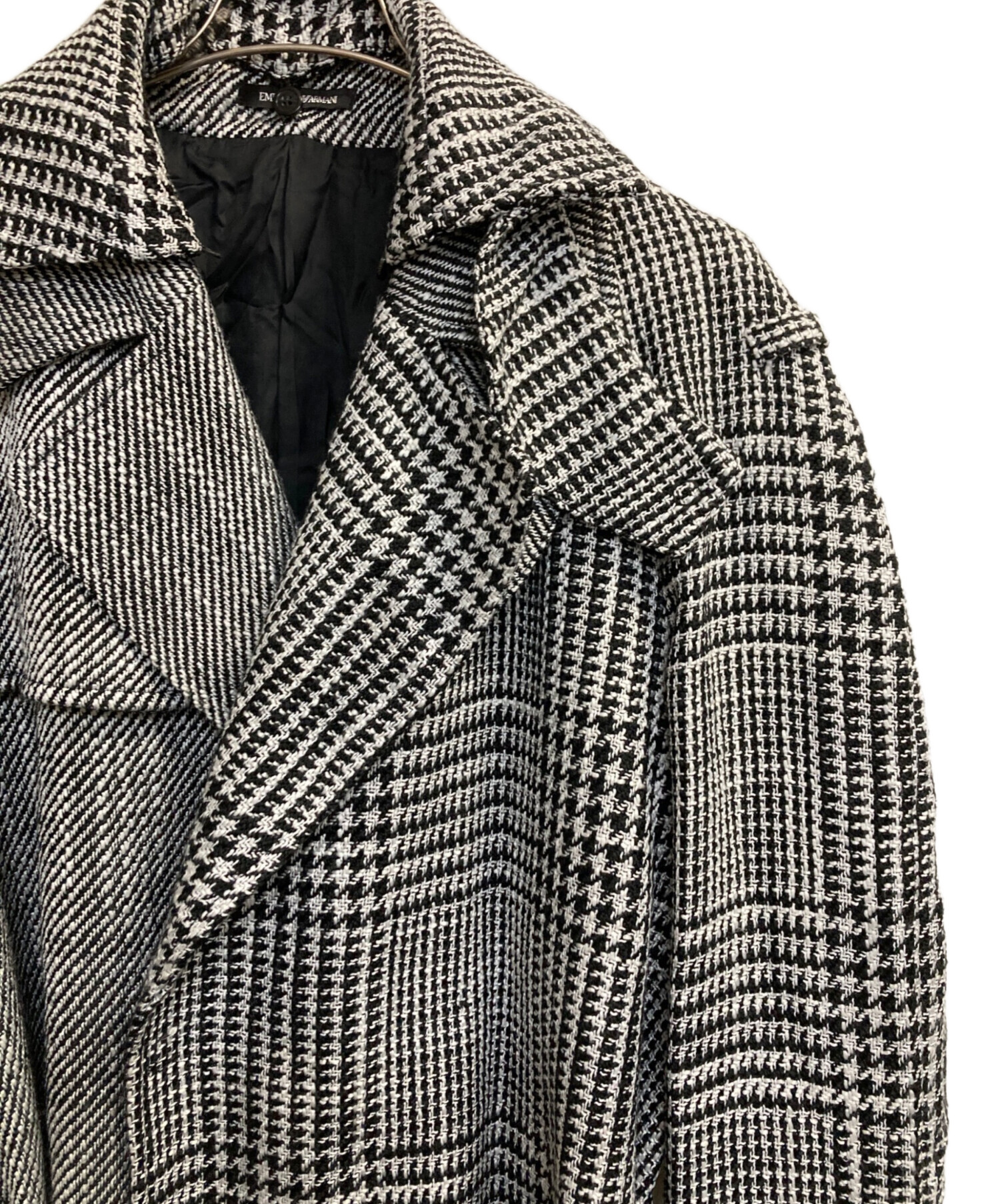 ハ*佐様 EMPORIO ARMANI チェック柄 ロングコート ベルベット 中古・古着通販】EMPORIO ARMANI (エンポリオ アルマーニ) ランダム