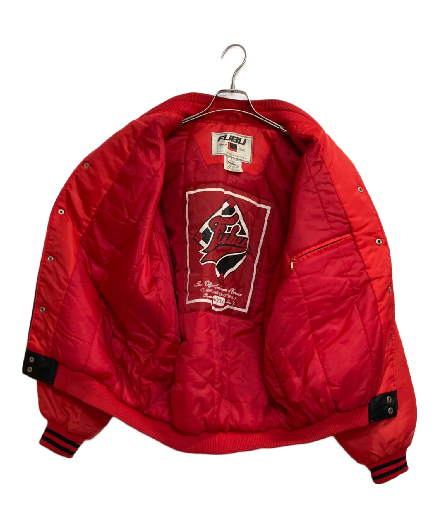 中古・古着通販】FUBU (フブ) ナイロンスタジャン レッド×ブラック