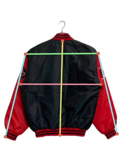 中古・古着通販】FUBU (フブ) ナイロンスタジャン レッド×ブラック