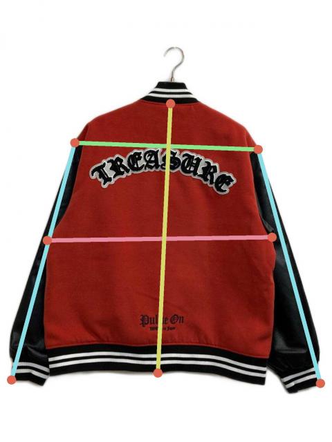 TREASURE PULSE ON スタジャン スタジアムジャンパー 赤 [L] 中古・古着通販】TREASURE (トレジャー) PULSE ON スタジャン レッド
