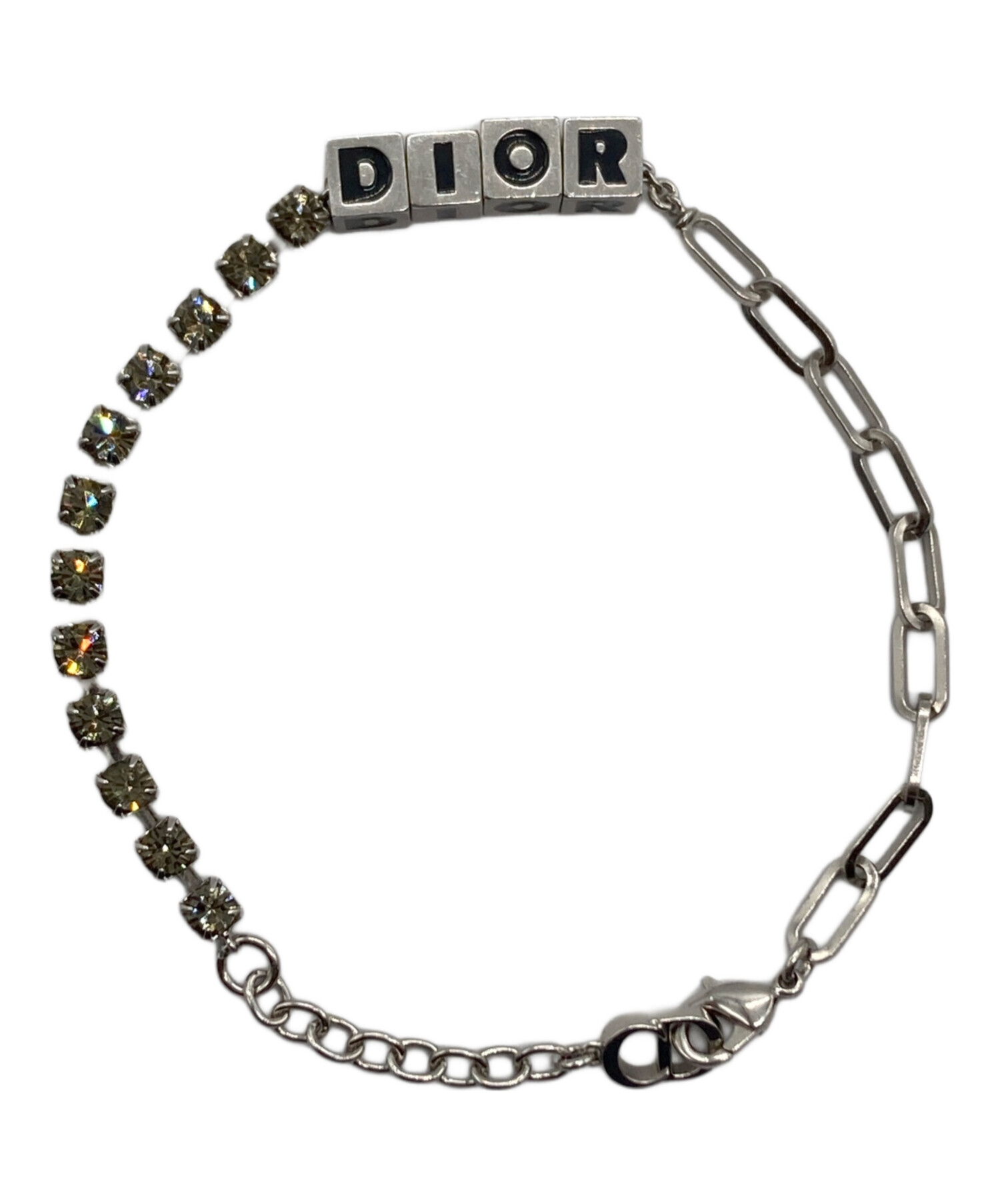中古・古着通販】DIOR (ディオール) キューブブレスレット シルバー(色