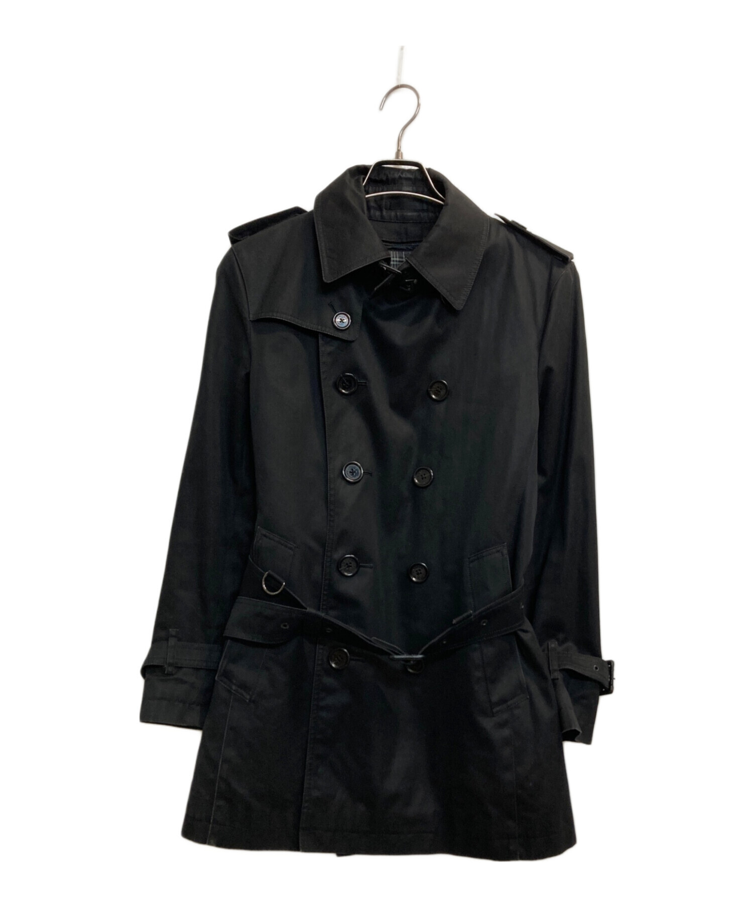 BURBERRY BLACK LABEL トレンチコート LL 黒 中古・古着通販】BURBERRY BLACK LABEL (バーバリーブラックレーベル